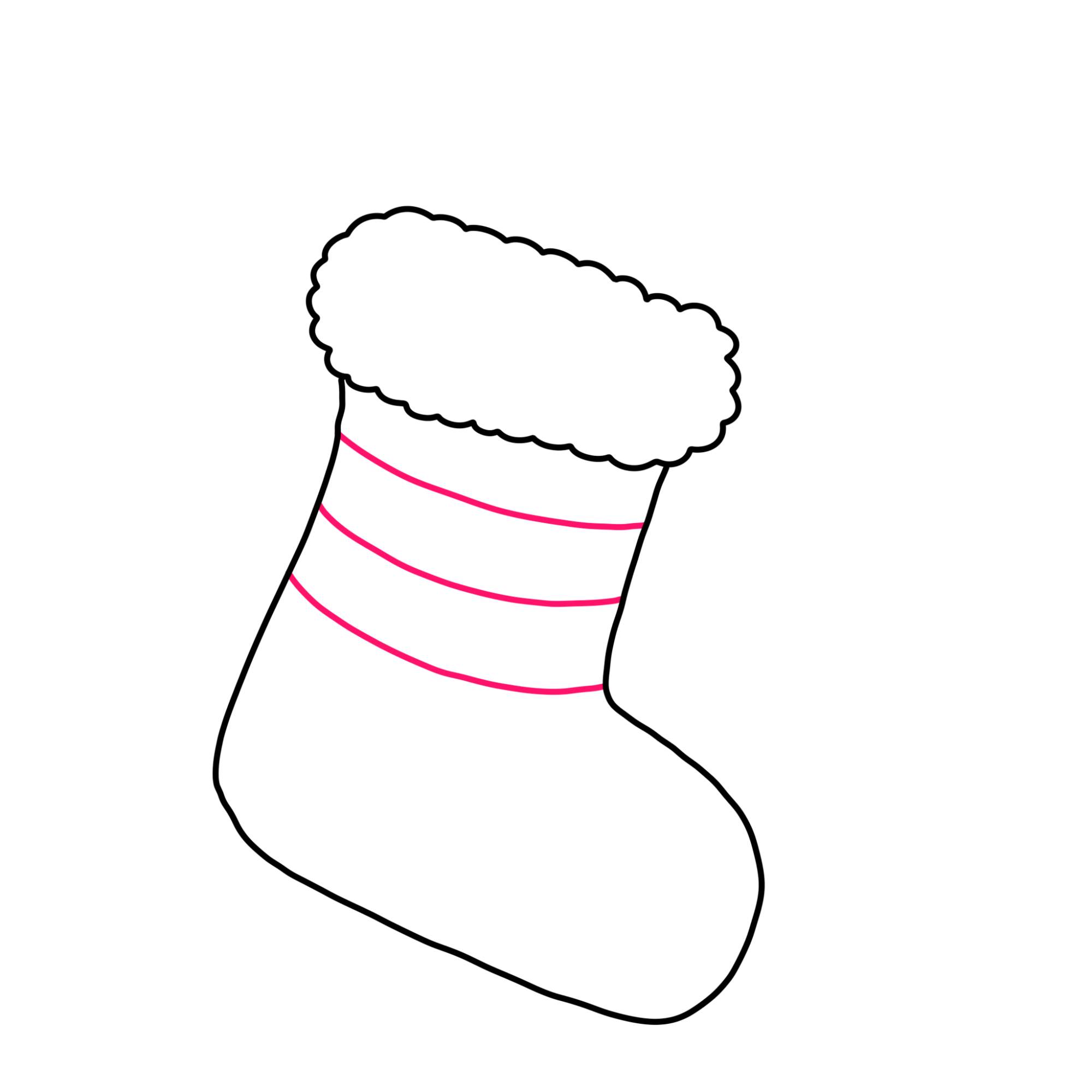 How to Draw a Stocking for Christmas - Step-3