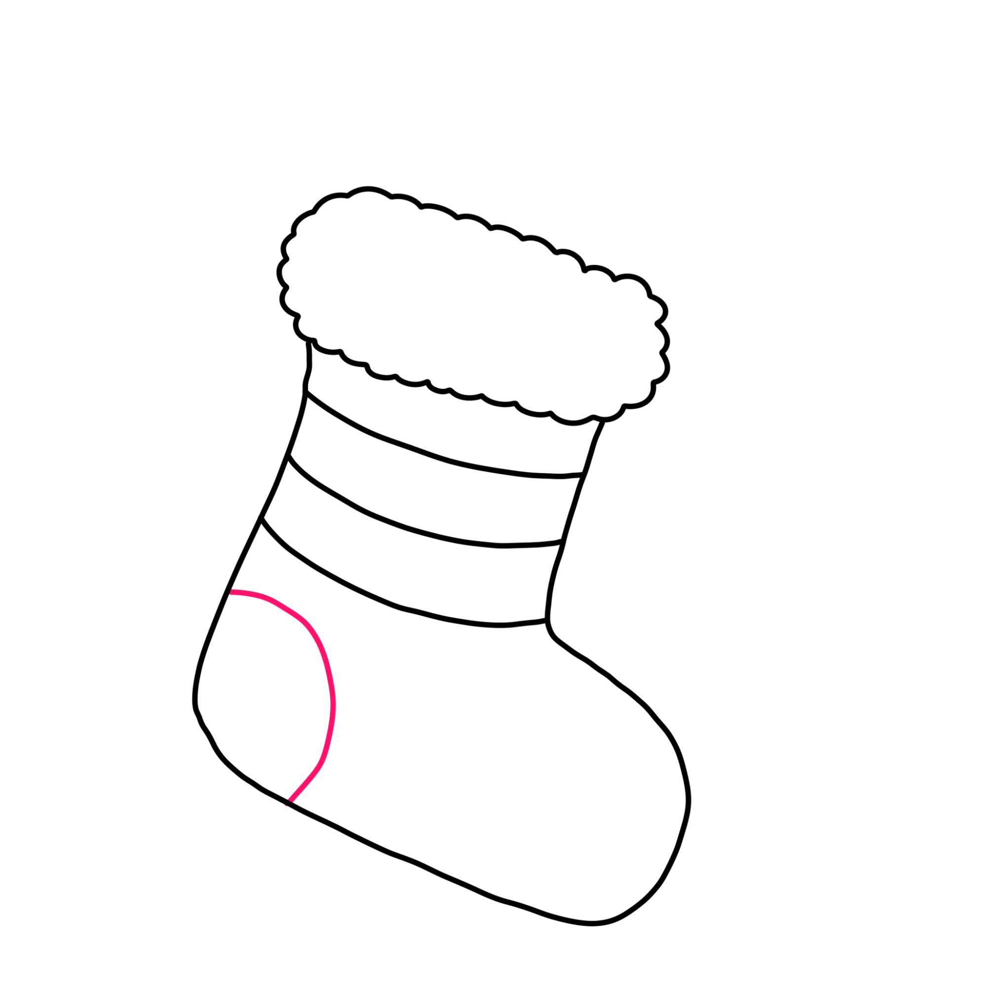 How to Draw a Stocking for Christmas - Step-4