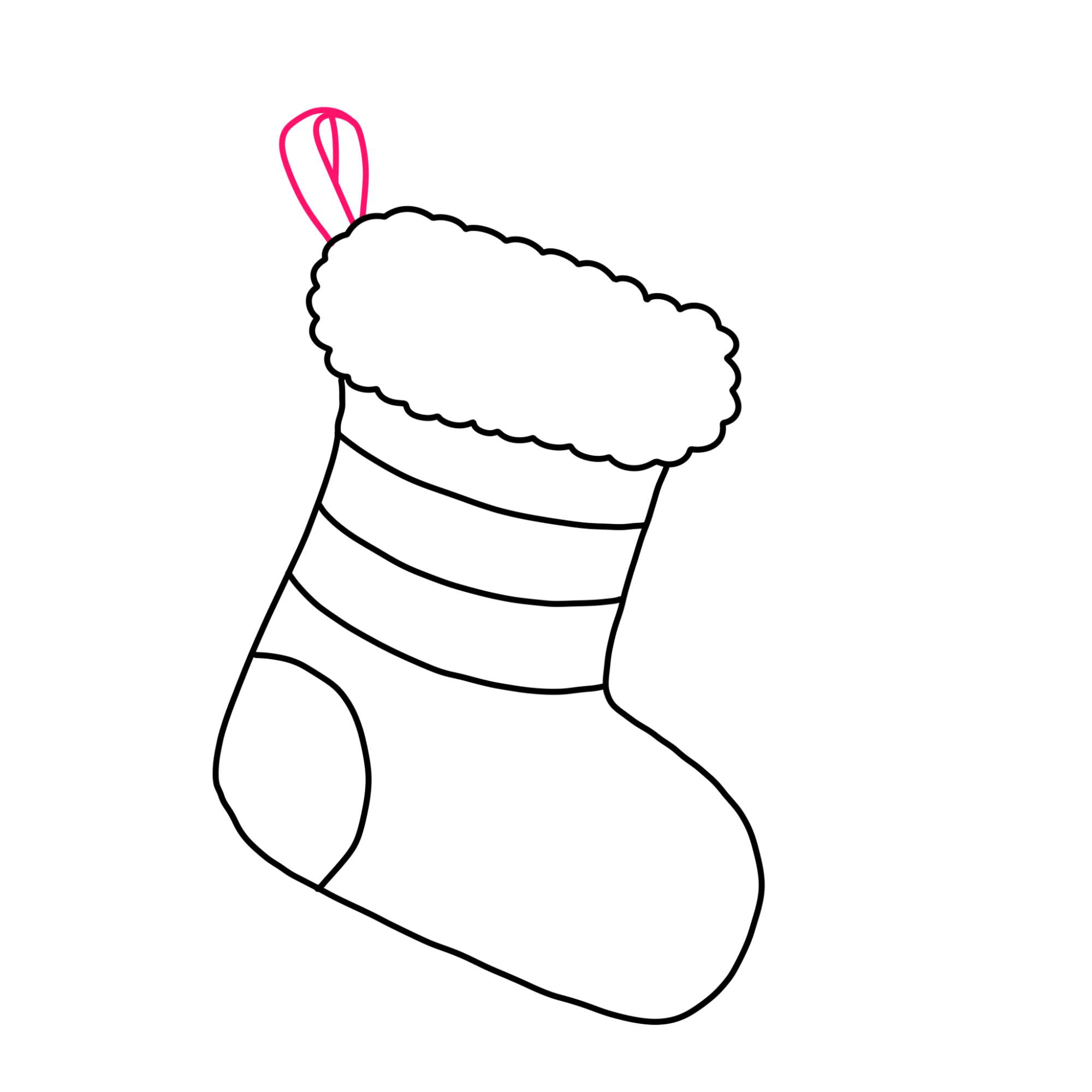 How to Draw a Stocking for Christmas - Step-5