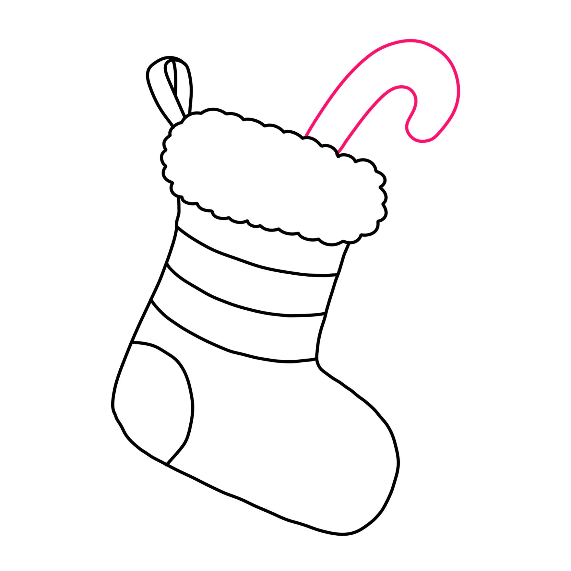 How to Draw a Stocking for Christmas - Step-6