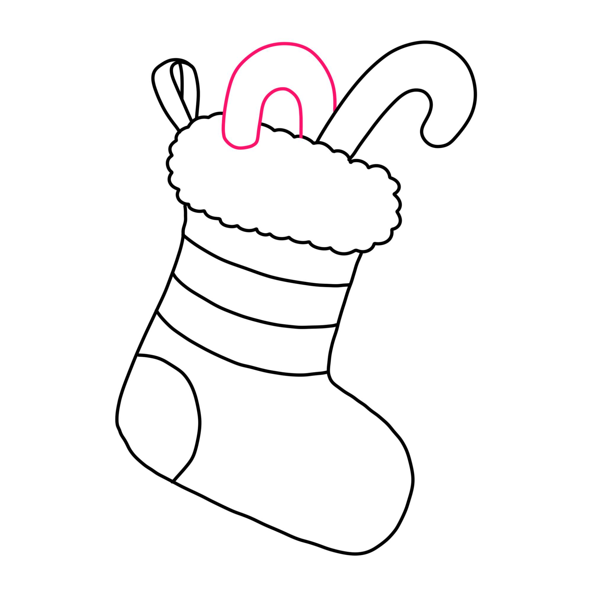 How to Draw a Stocking for Christmas - Step-7