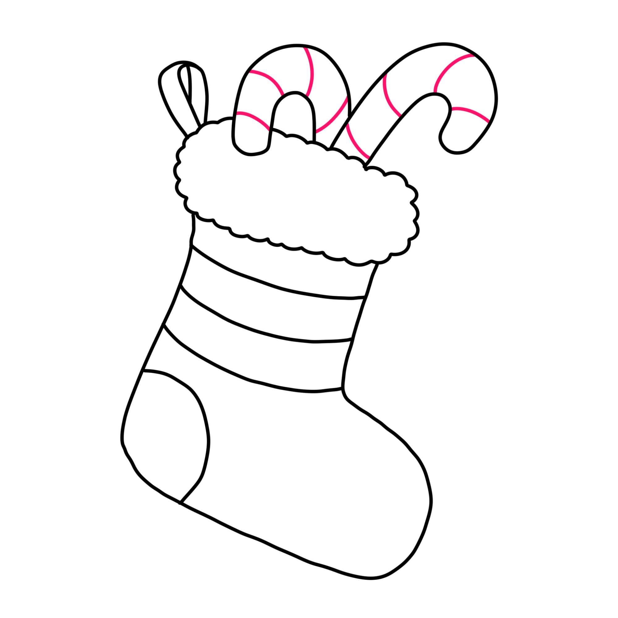 How to Draw a Stocking for Christmas - Step-8