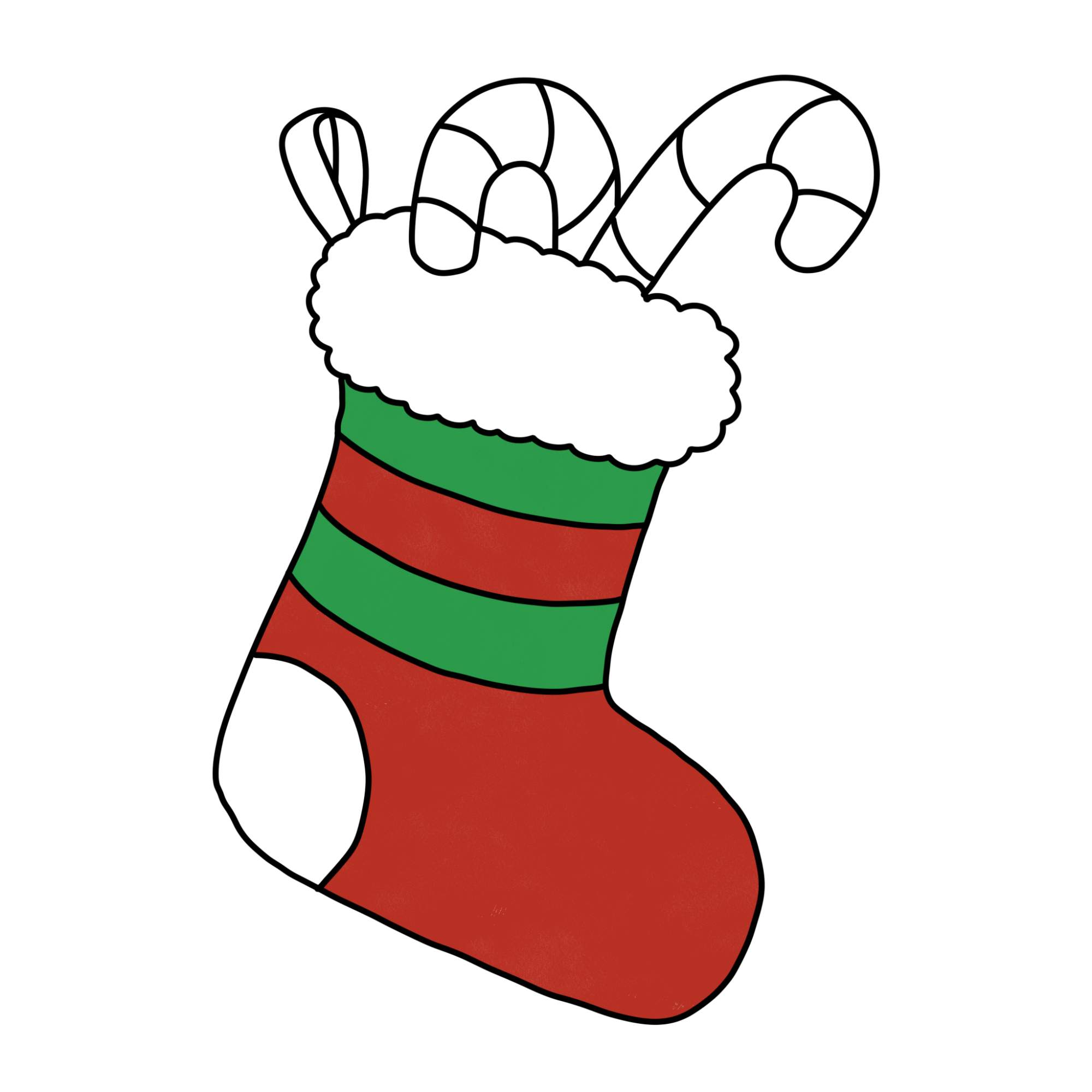 How to Draw a Stocking for Christmas - Step-9