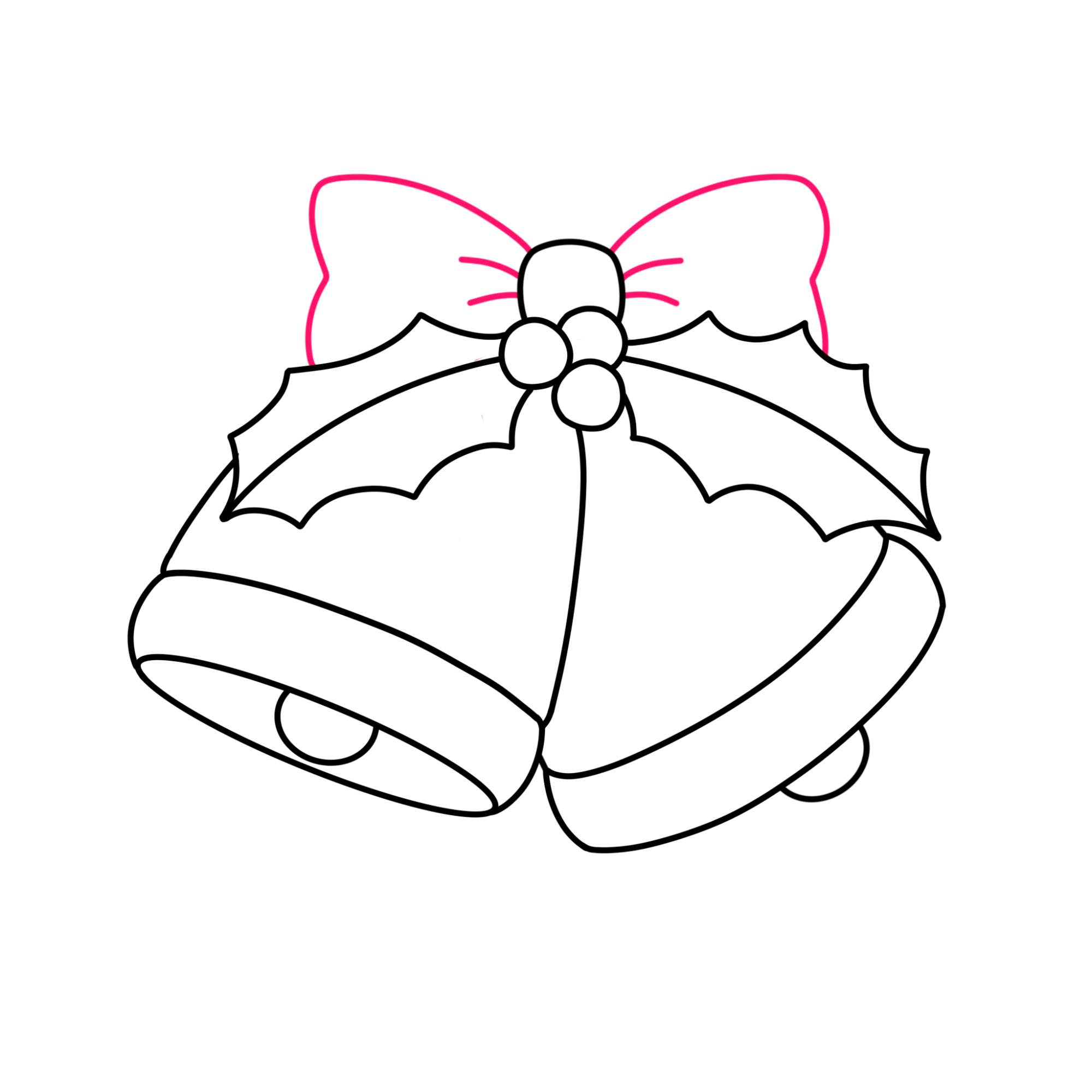 How to Draw Christmas Bells - Step-9