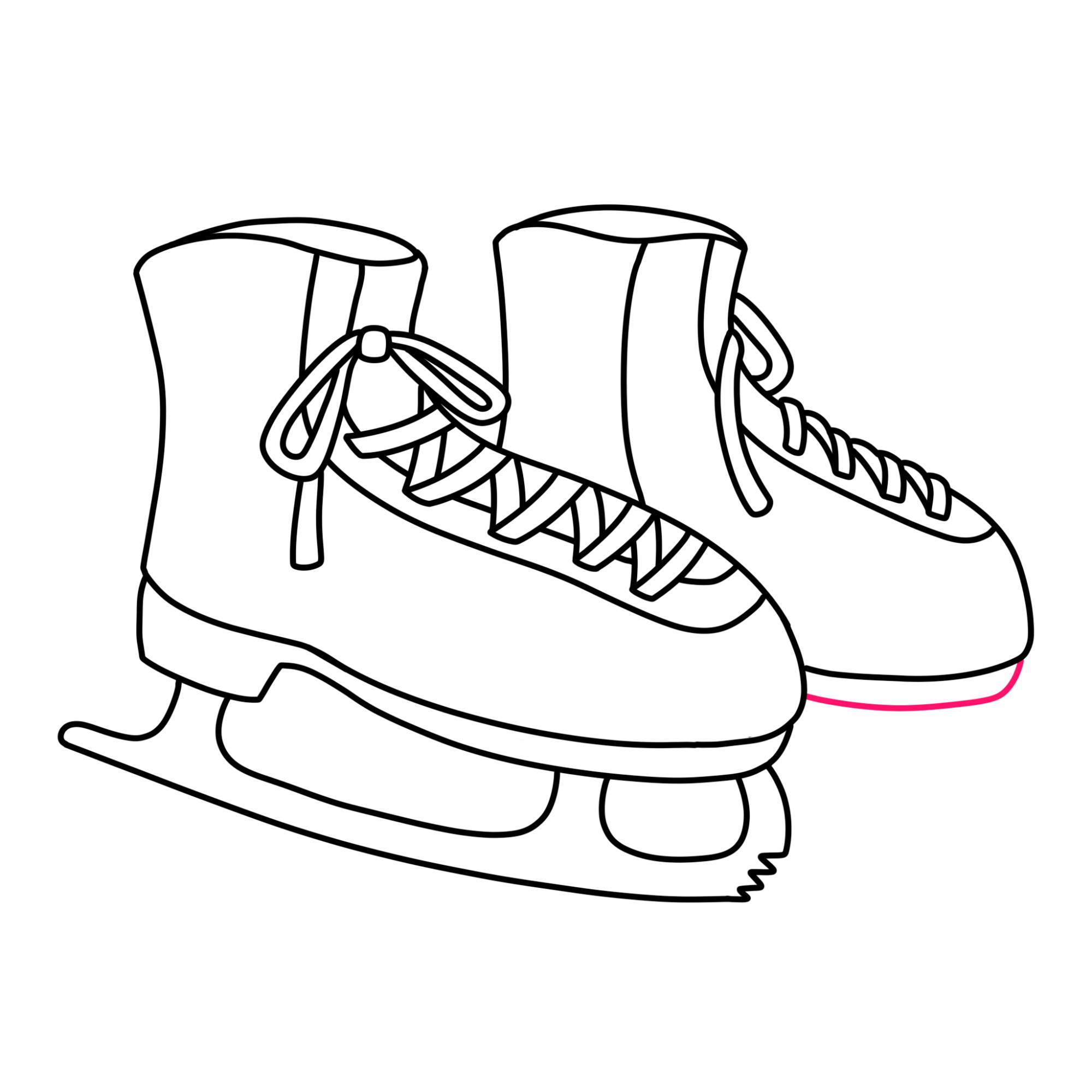 How to Draw Ice Skates - Step-18