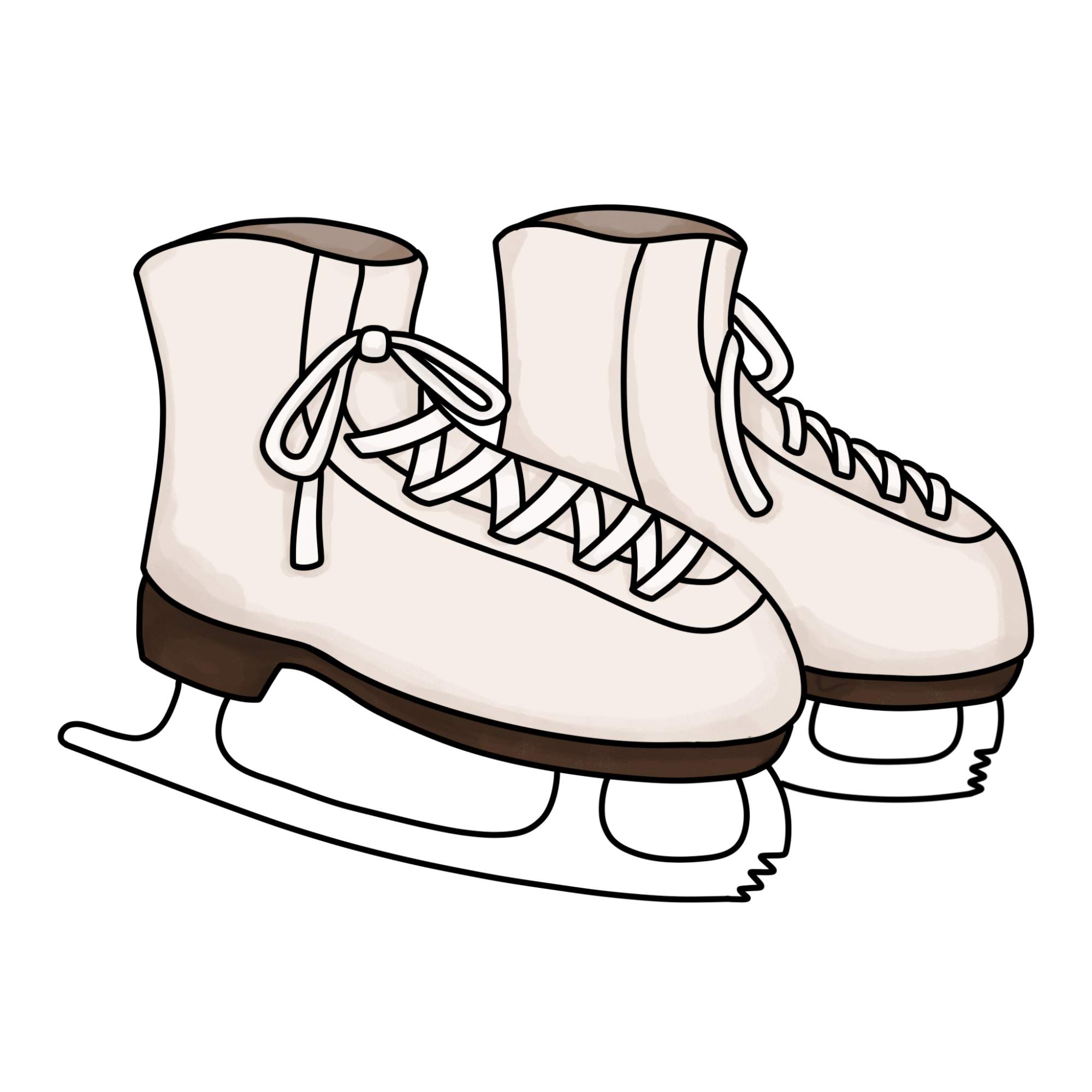 How to Draw Ice Skates - Step-23