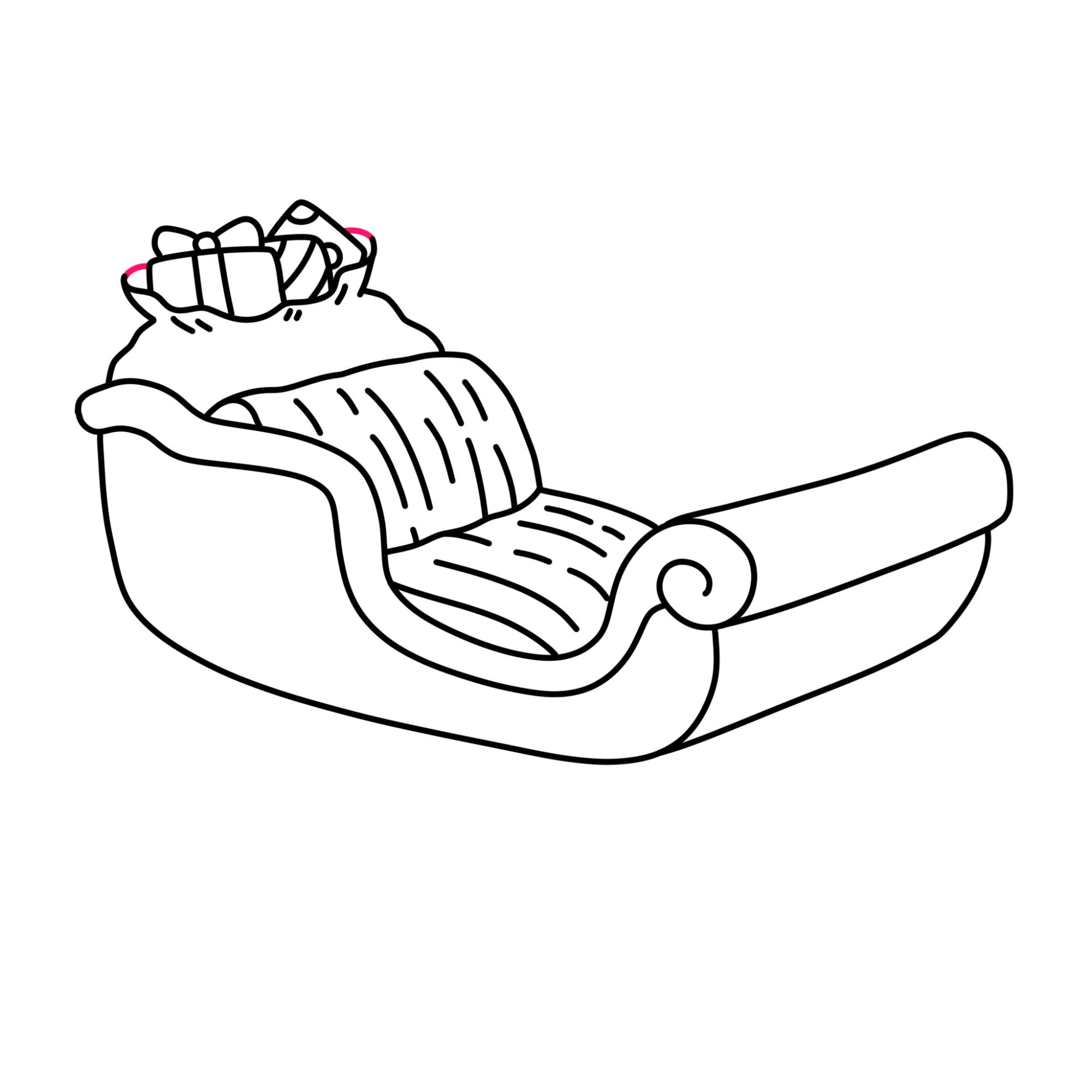 How to Draw Santas Sleigh - Step-11