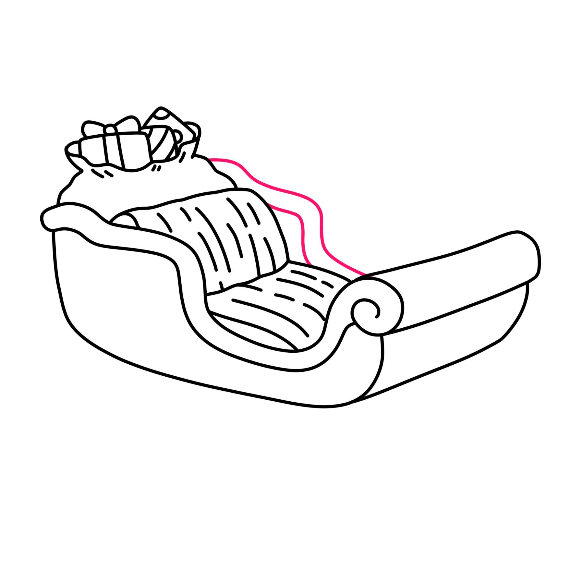 How to Draw Santas Sleigh - Step-12