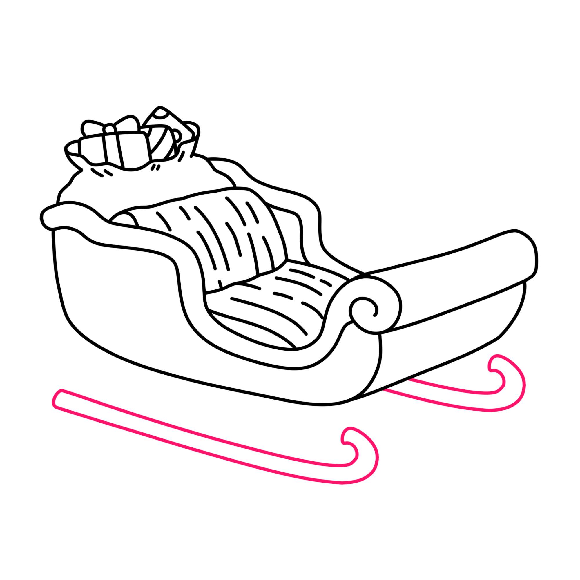 How to Draw Santas Sleigh - Step-13