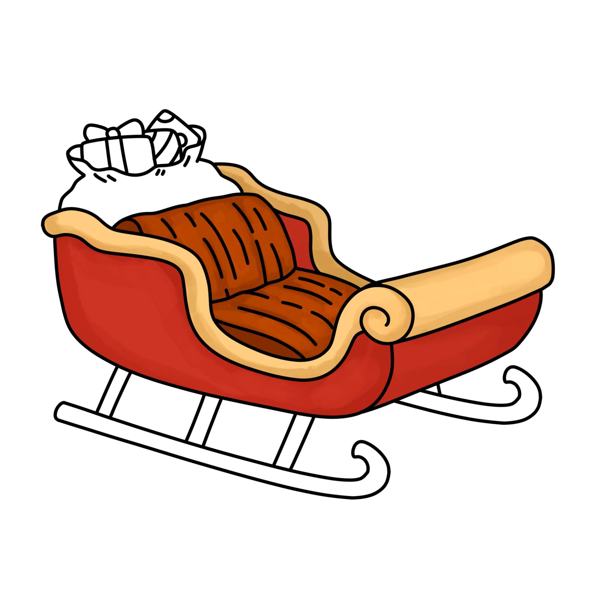 How to Draw Santas Sleigh - Step-16