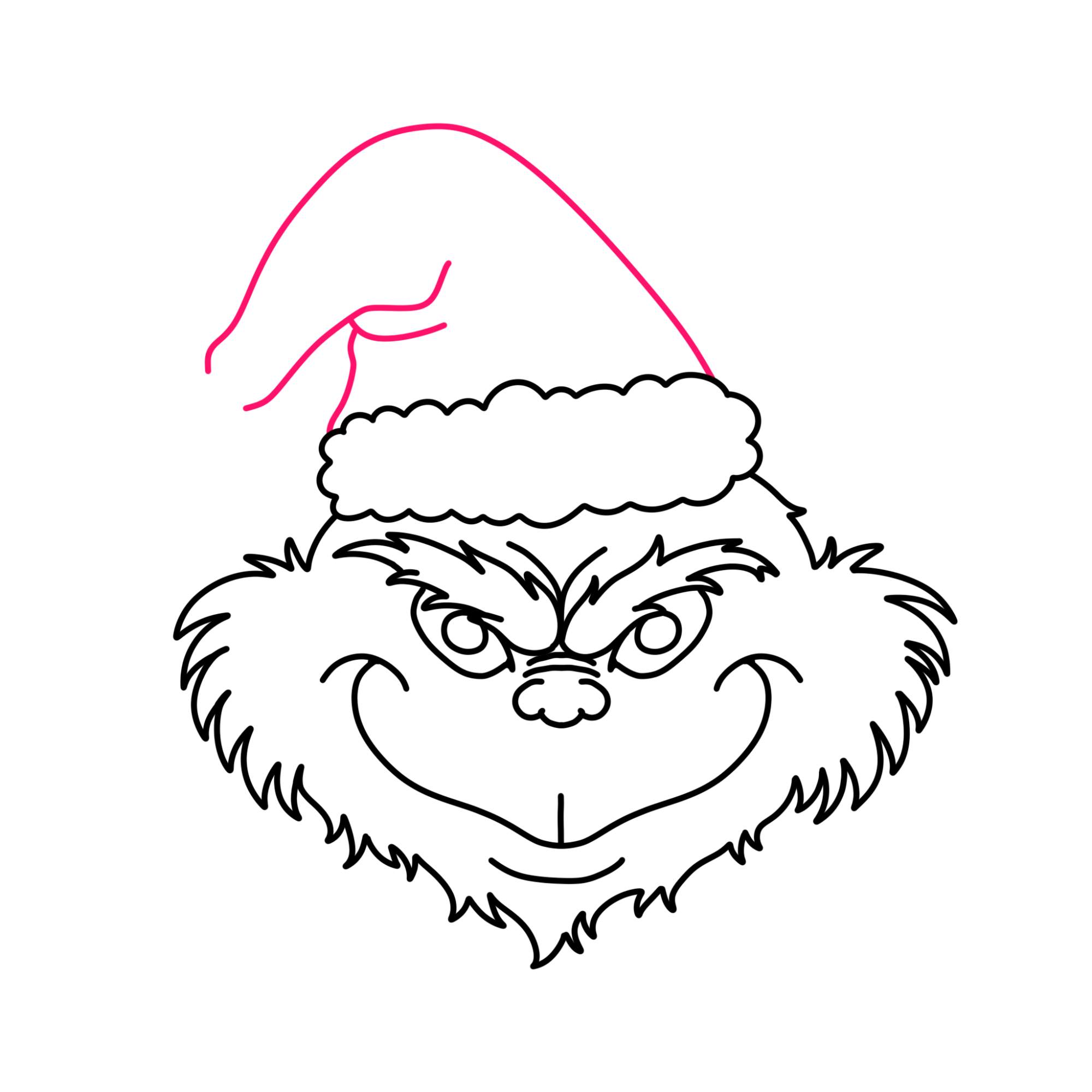 How to Draw the Grinch Face - Step-10