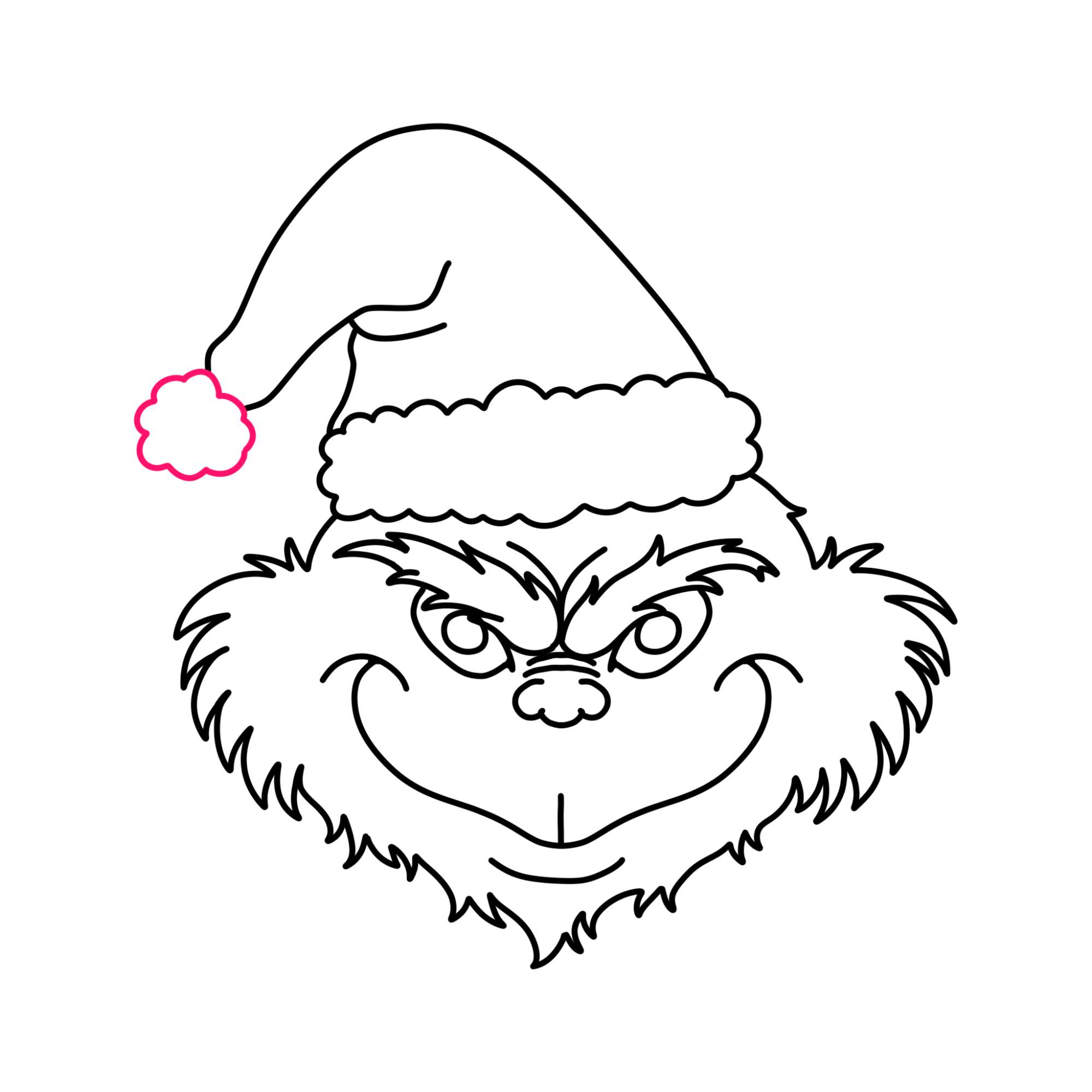 How to Draw the Grinch Face - Step-11