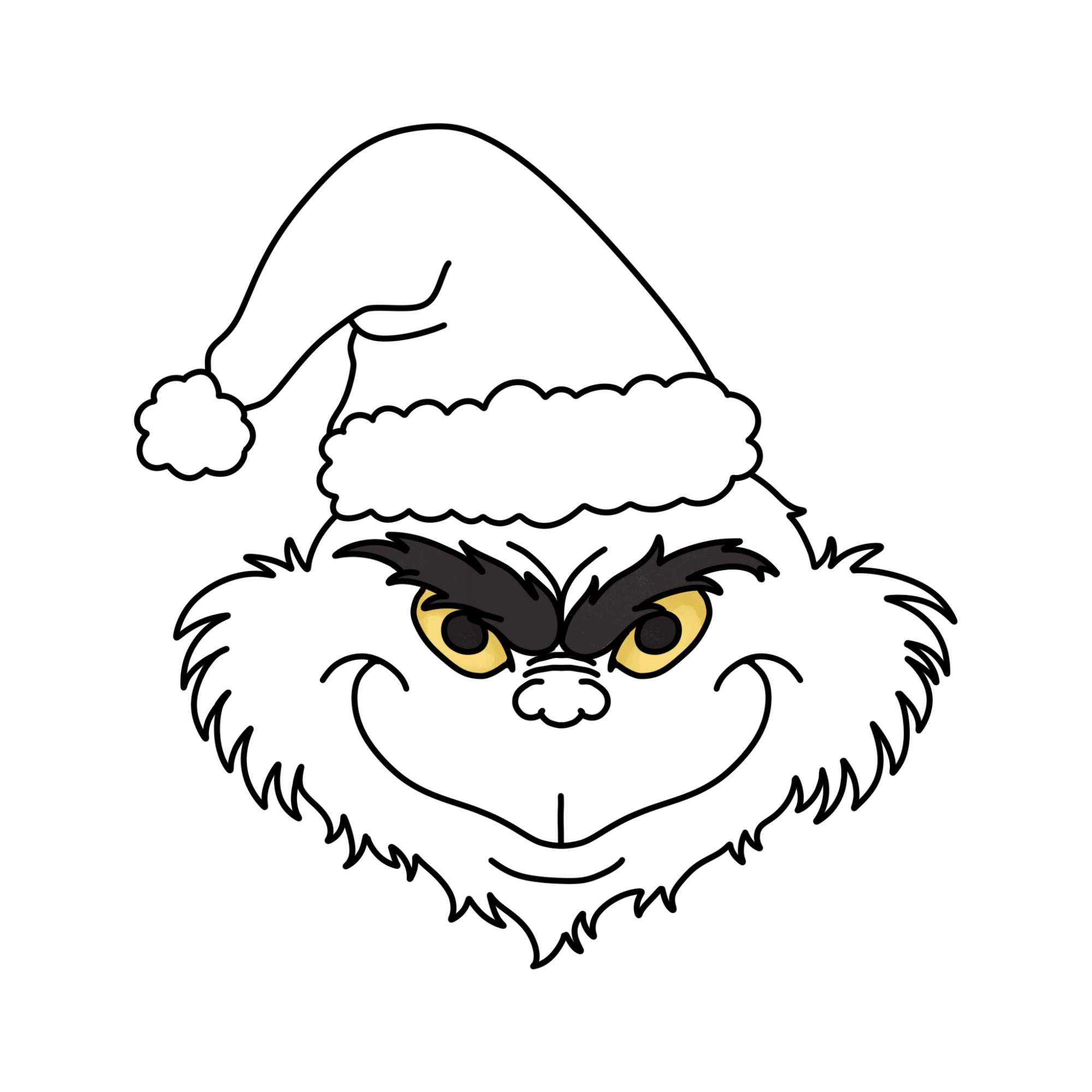 How to Draw the Grinch Face - Step-12