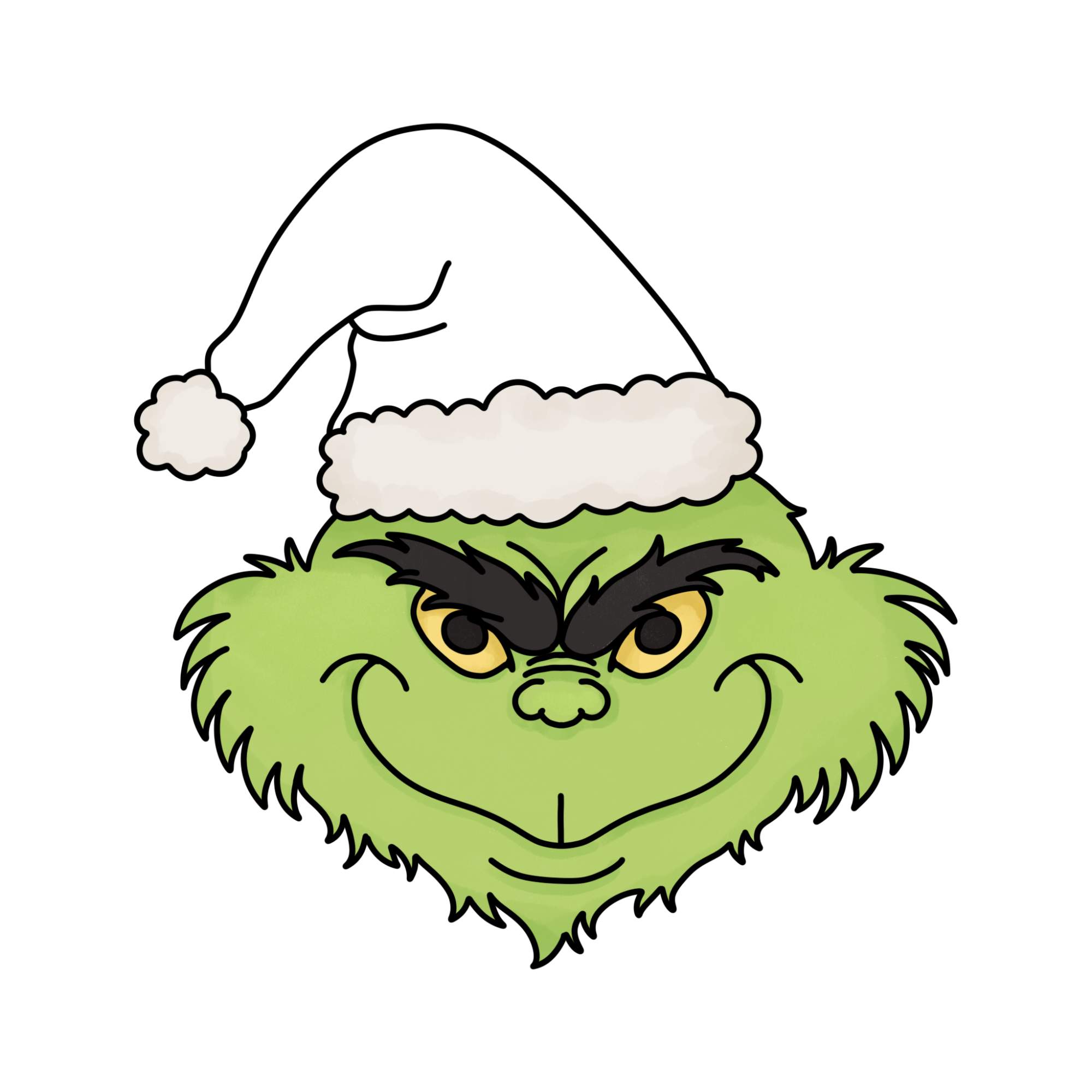 How to Draw the Grinch Face - Step-14