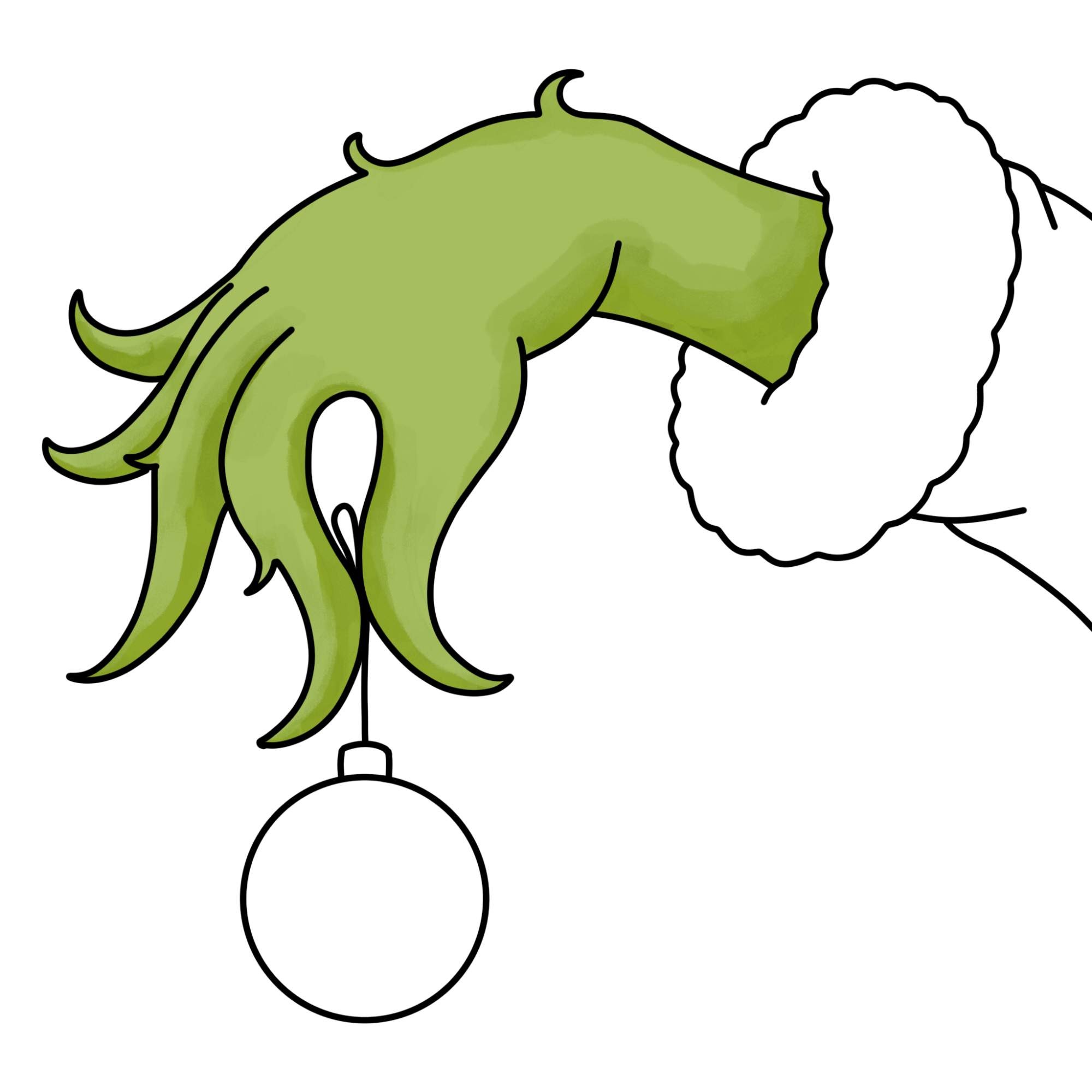 How to Draw the Grinch Hand - Step-12