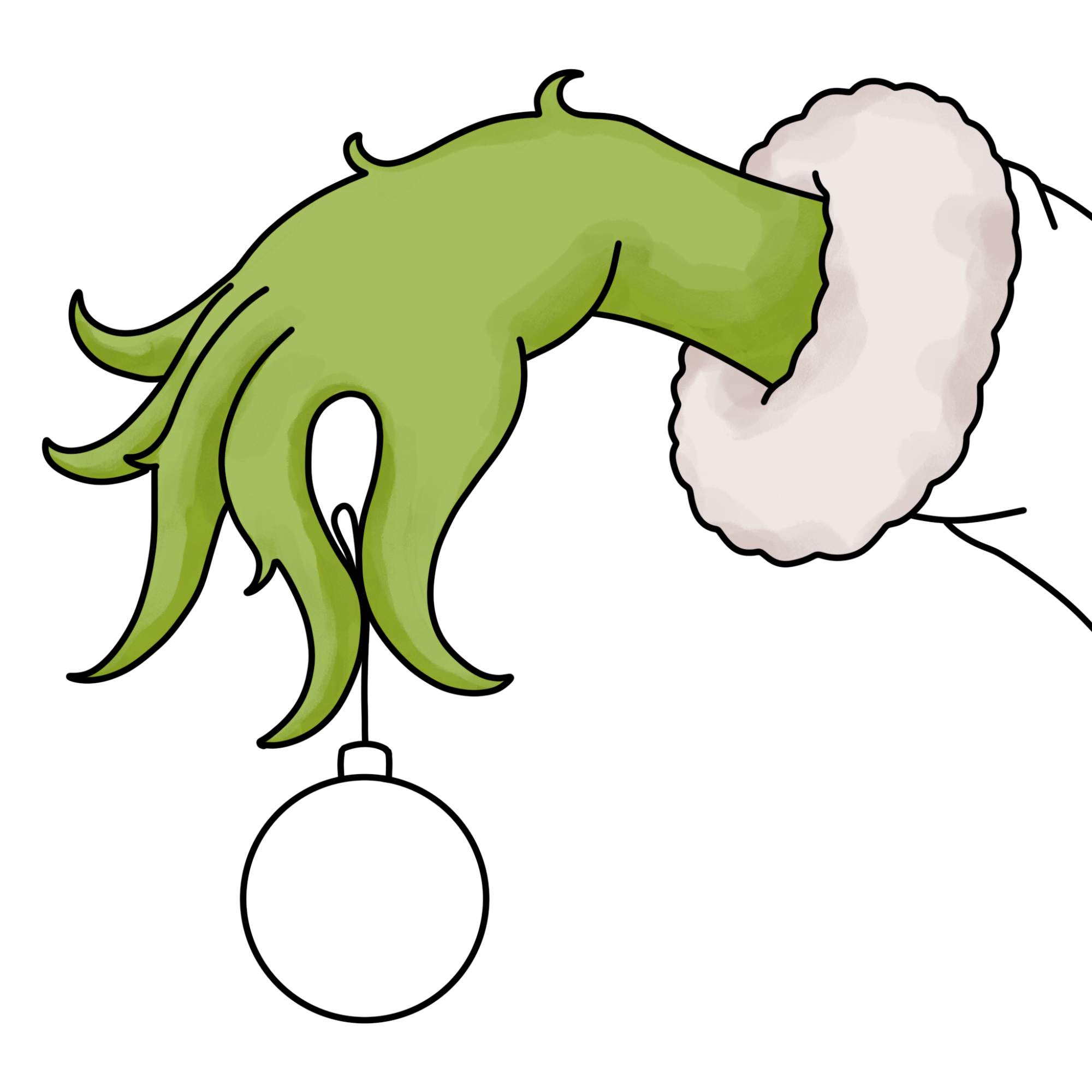 How to Draw the Grinch Hand - Step-13