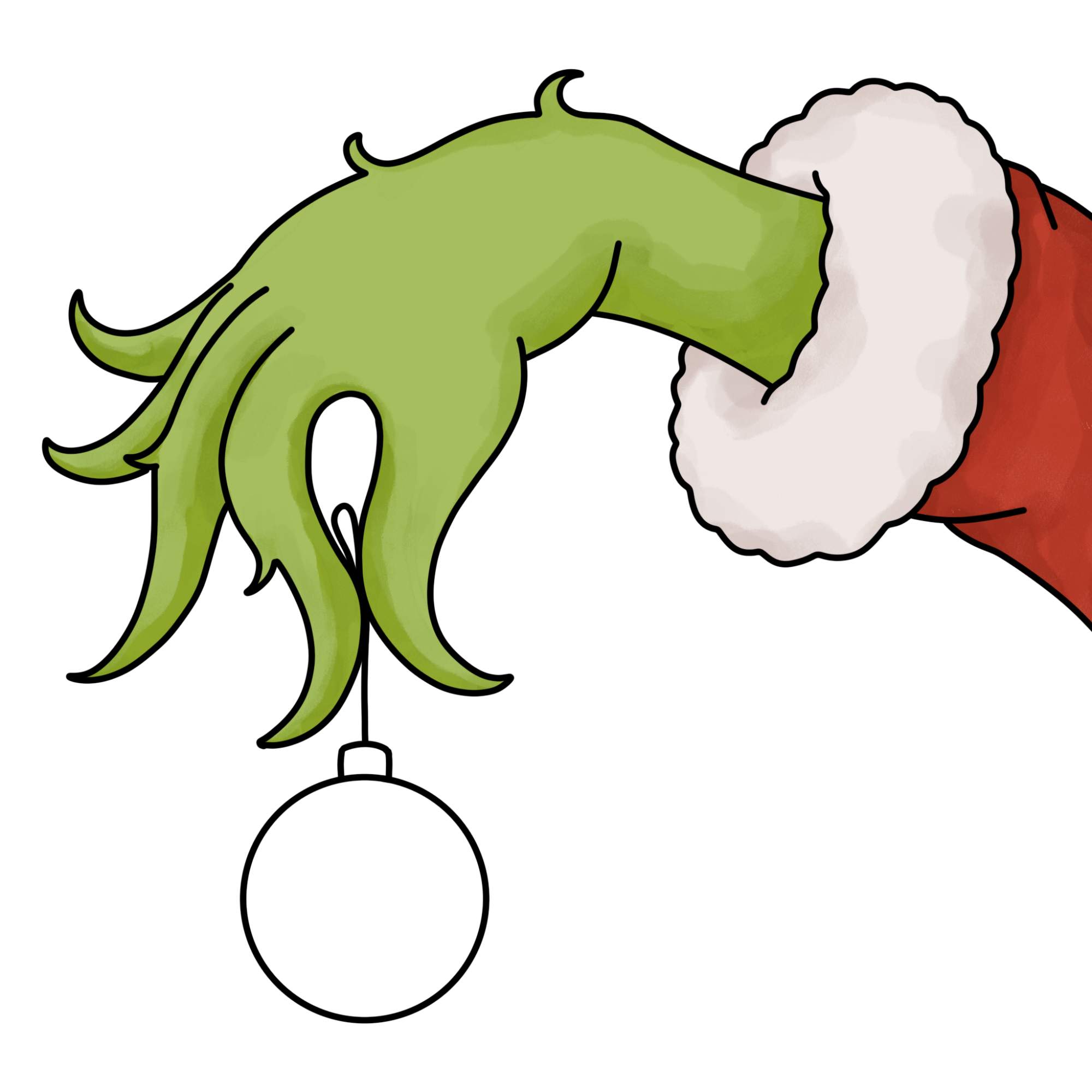 How to Draw the Grinch Hand - Step-14