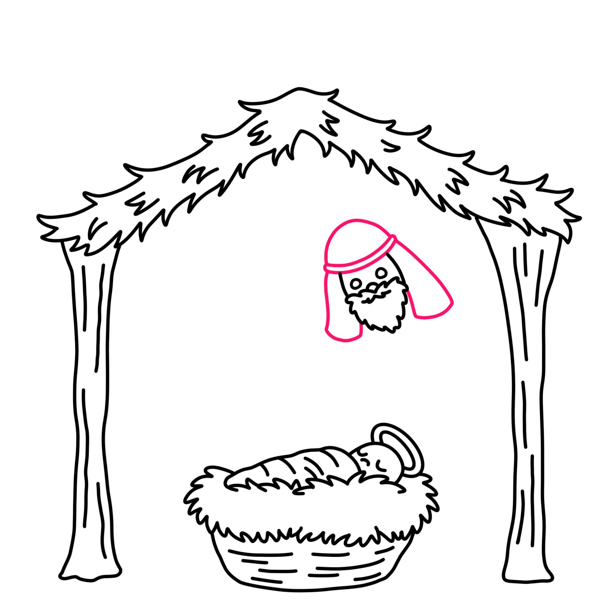 Nativity Drawing - Step-11