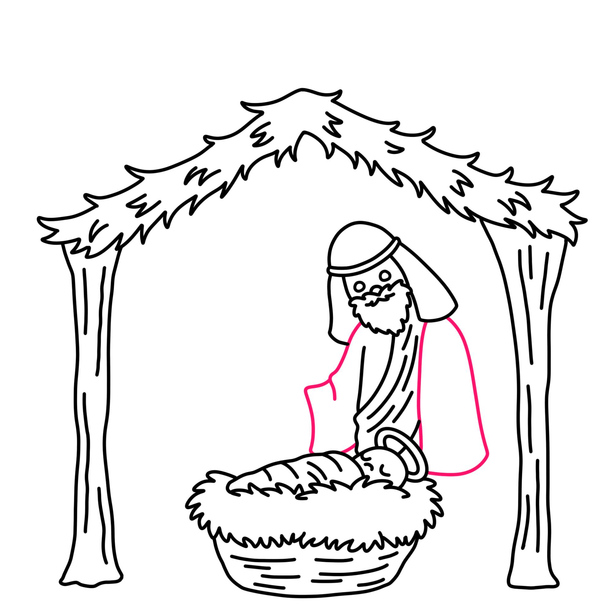 Nativity Drawing - Step-13