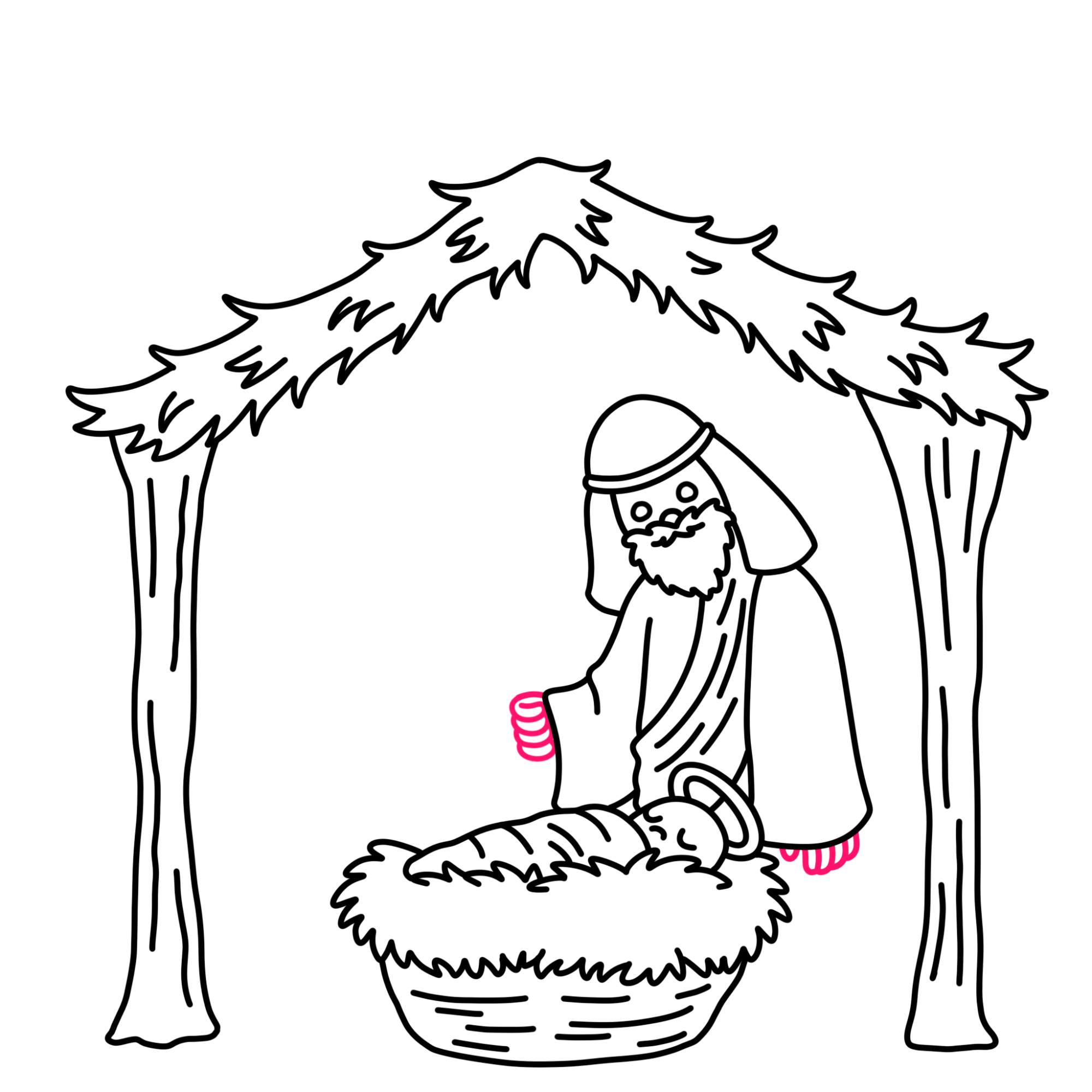 Nativity Drawing - Step-14