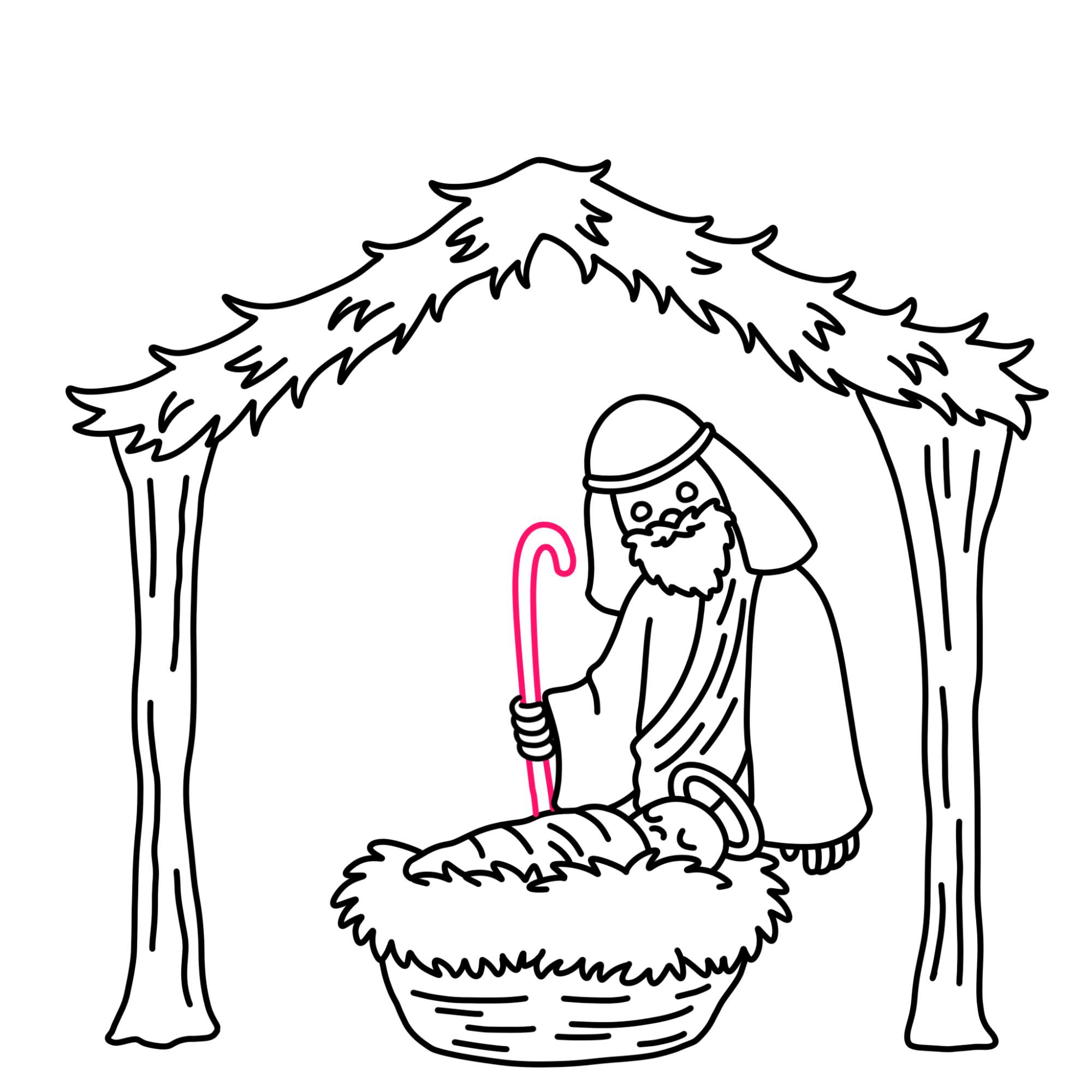 Nativity Drawing - Step-15