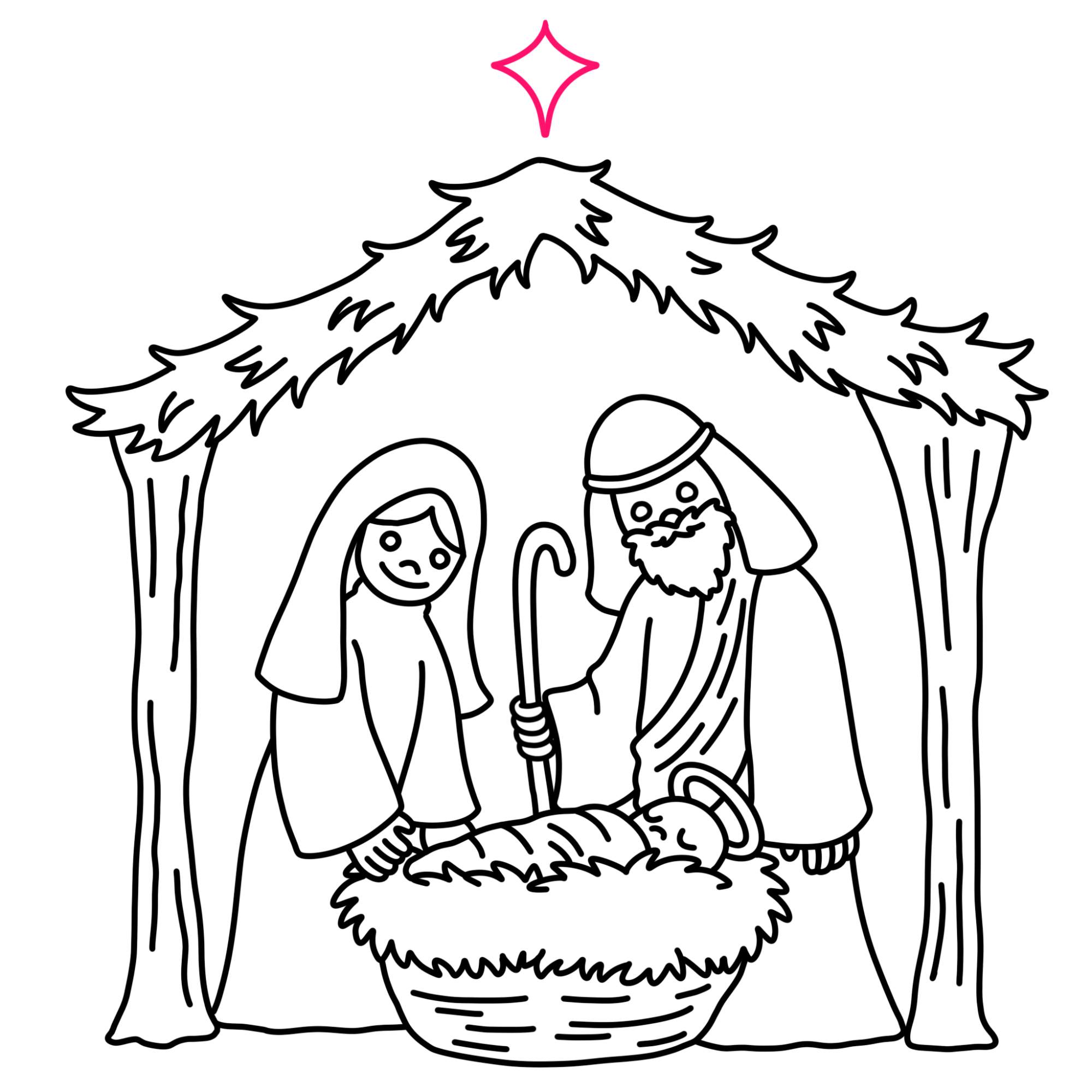 Nativity Drawing - Step-23