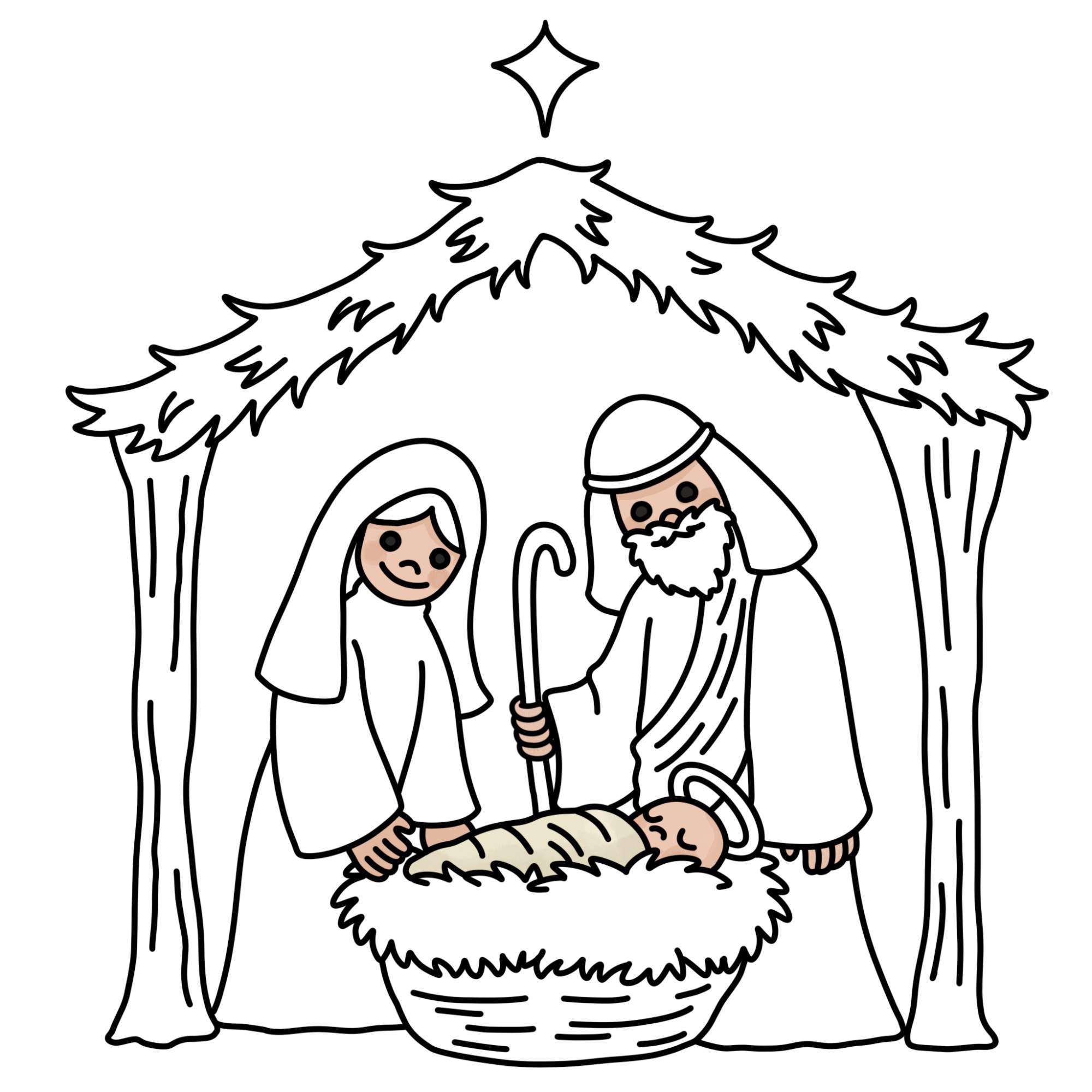 Nativity Drawing - Step-25