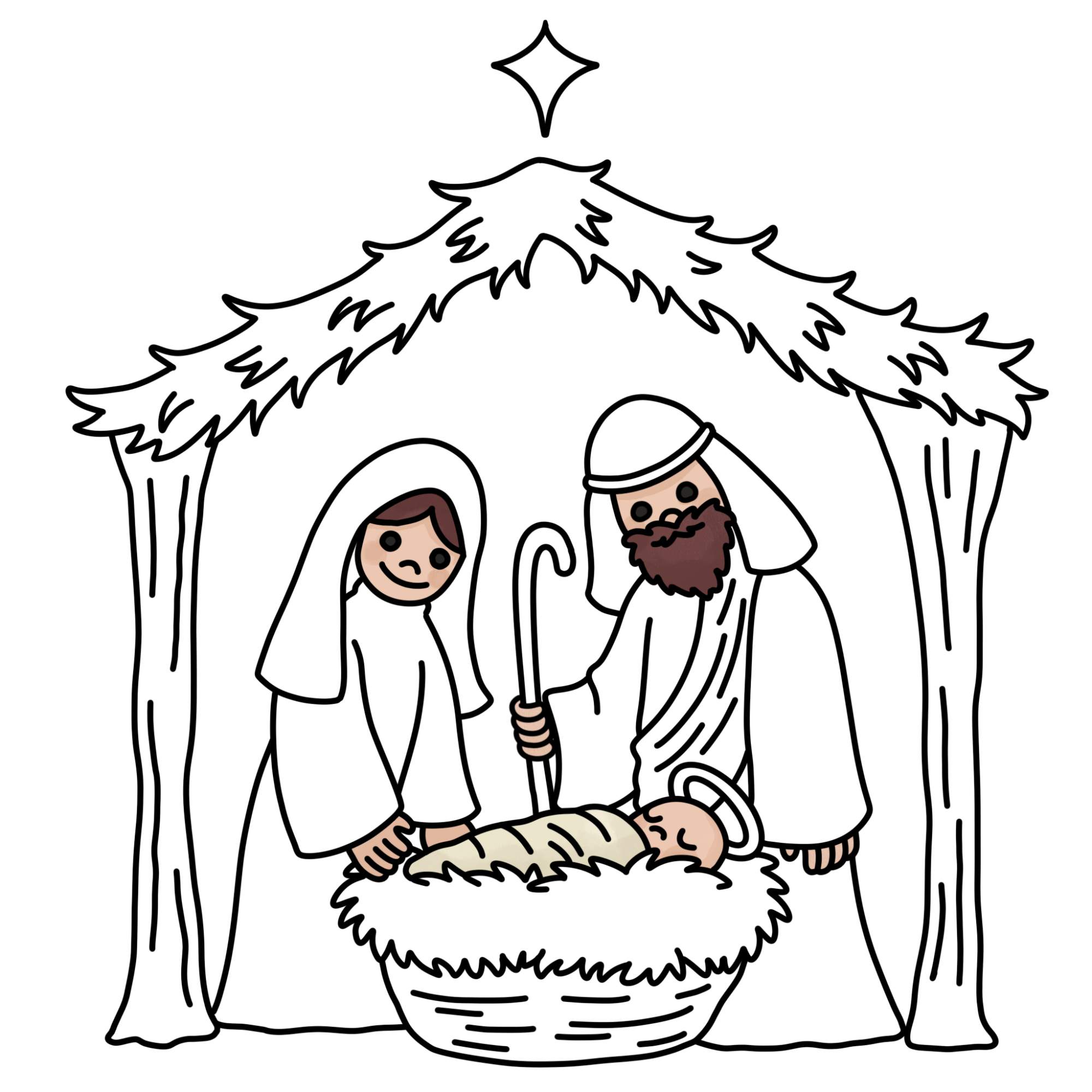 Nativity Drawing - Step-26