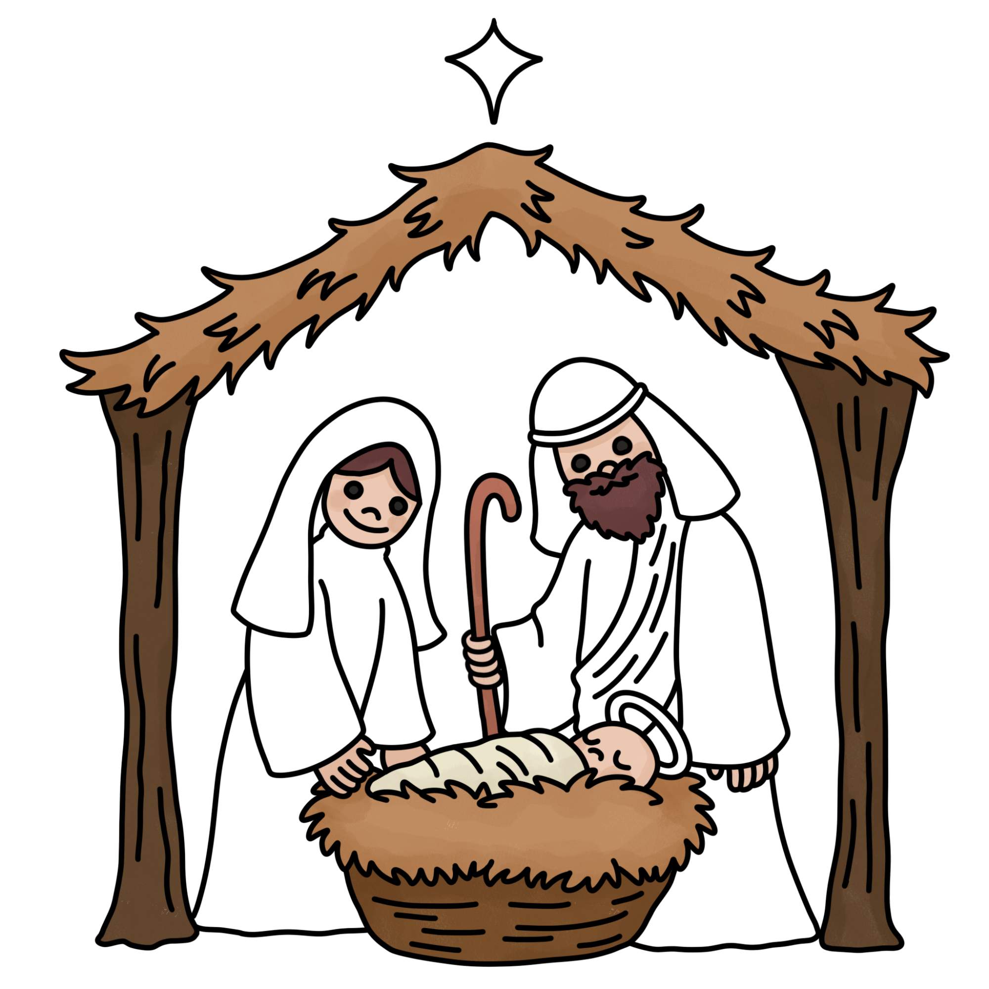 Nativity Drawing - Step-27