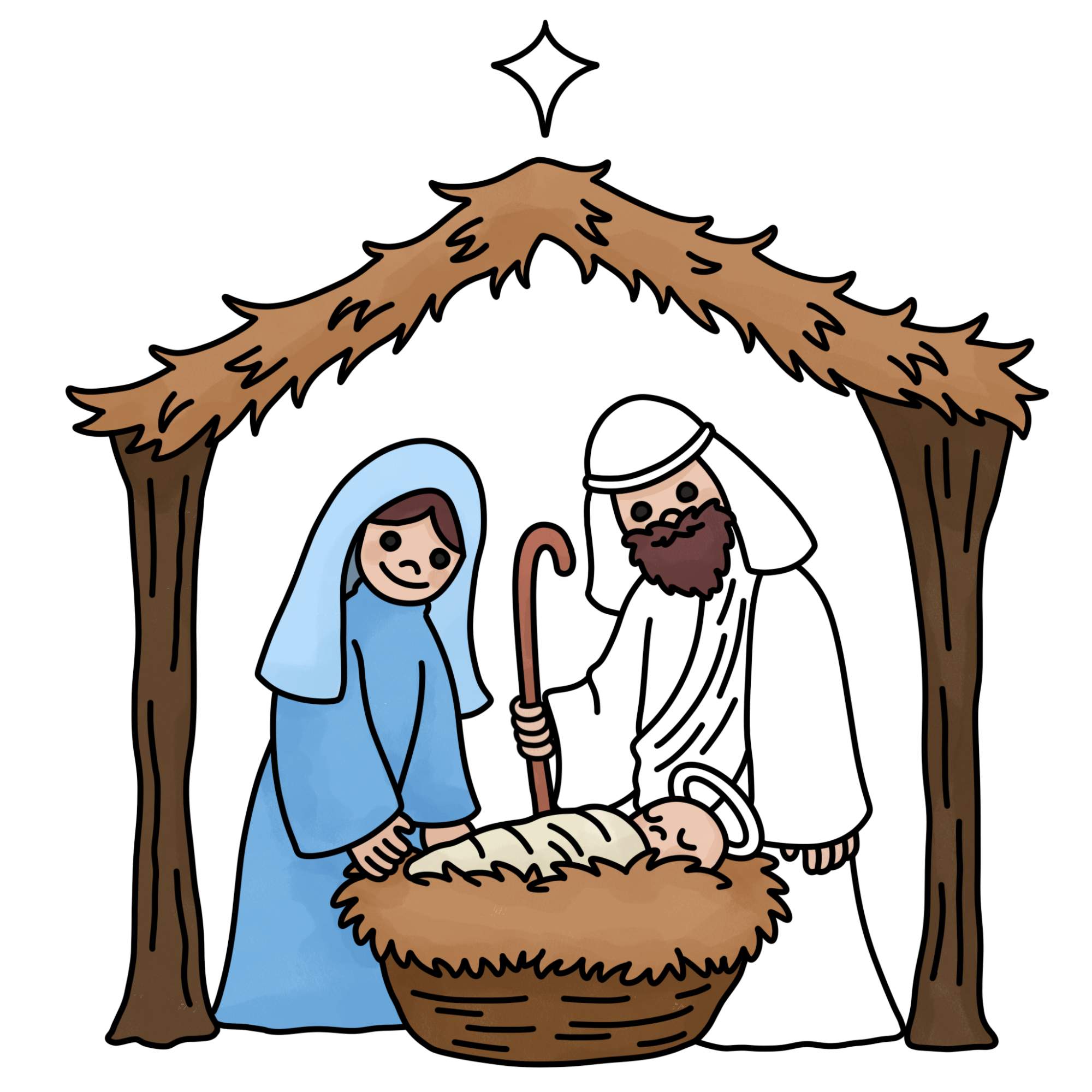 Nativity Drawing - Step-28