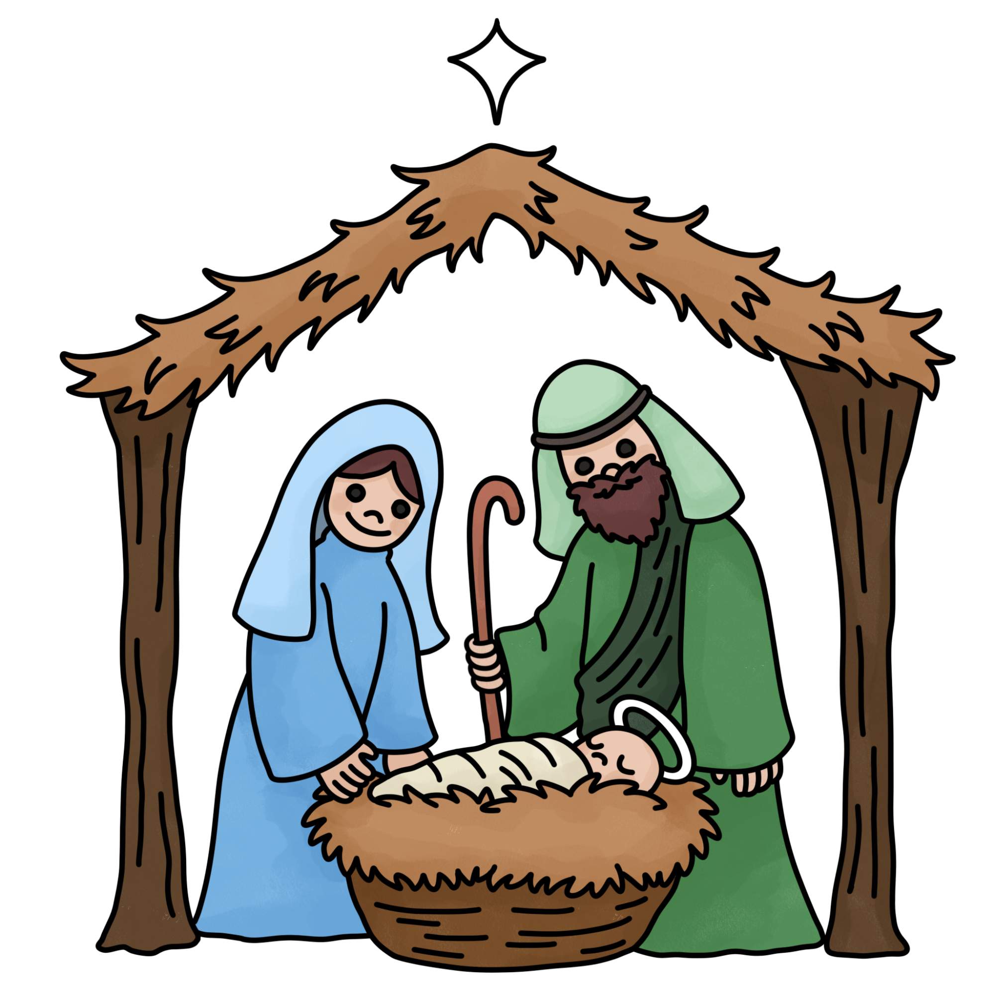 Nativity Drawing - Step-29