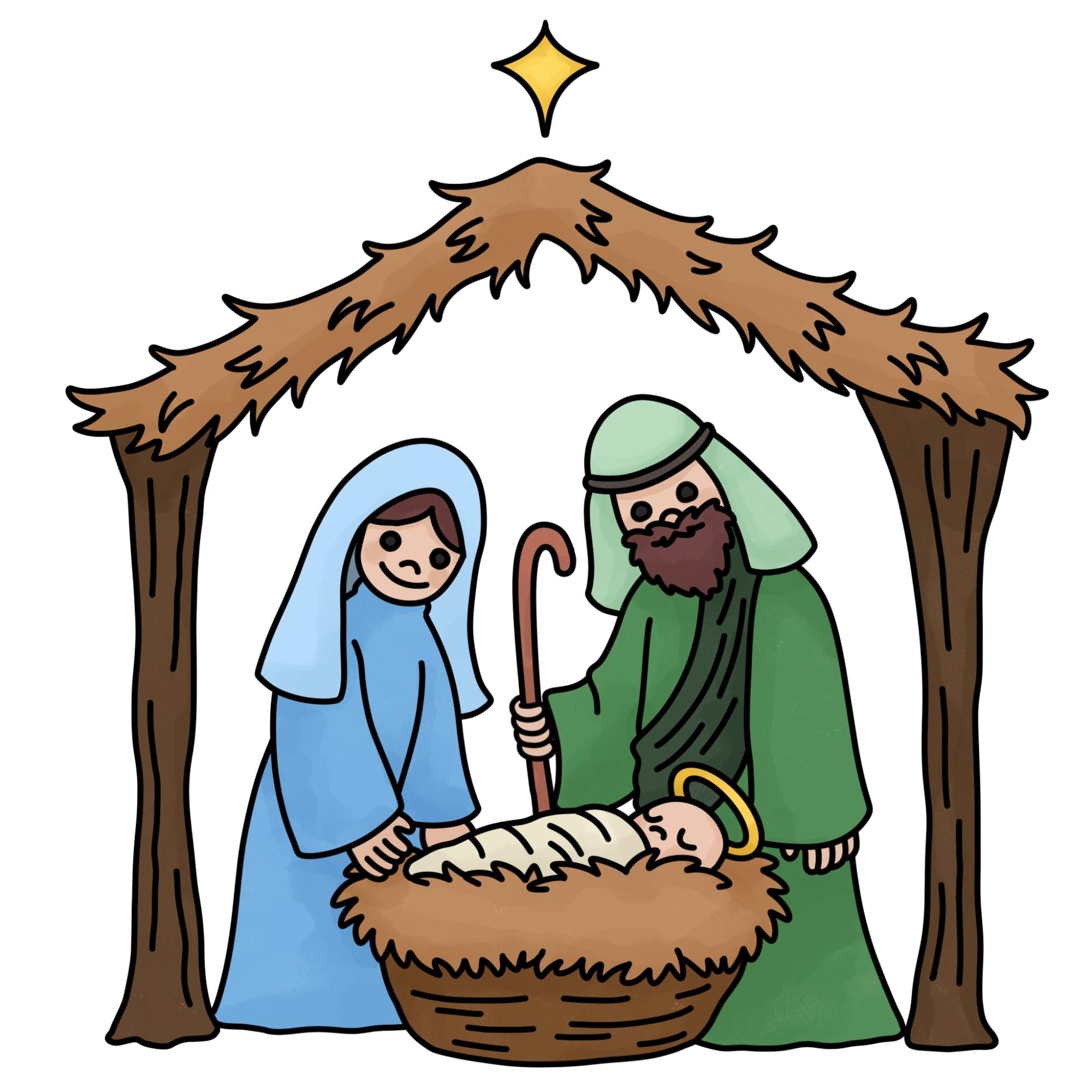 Nativity Drawing - Step-30