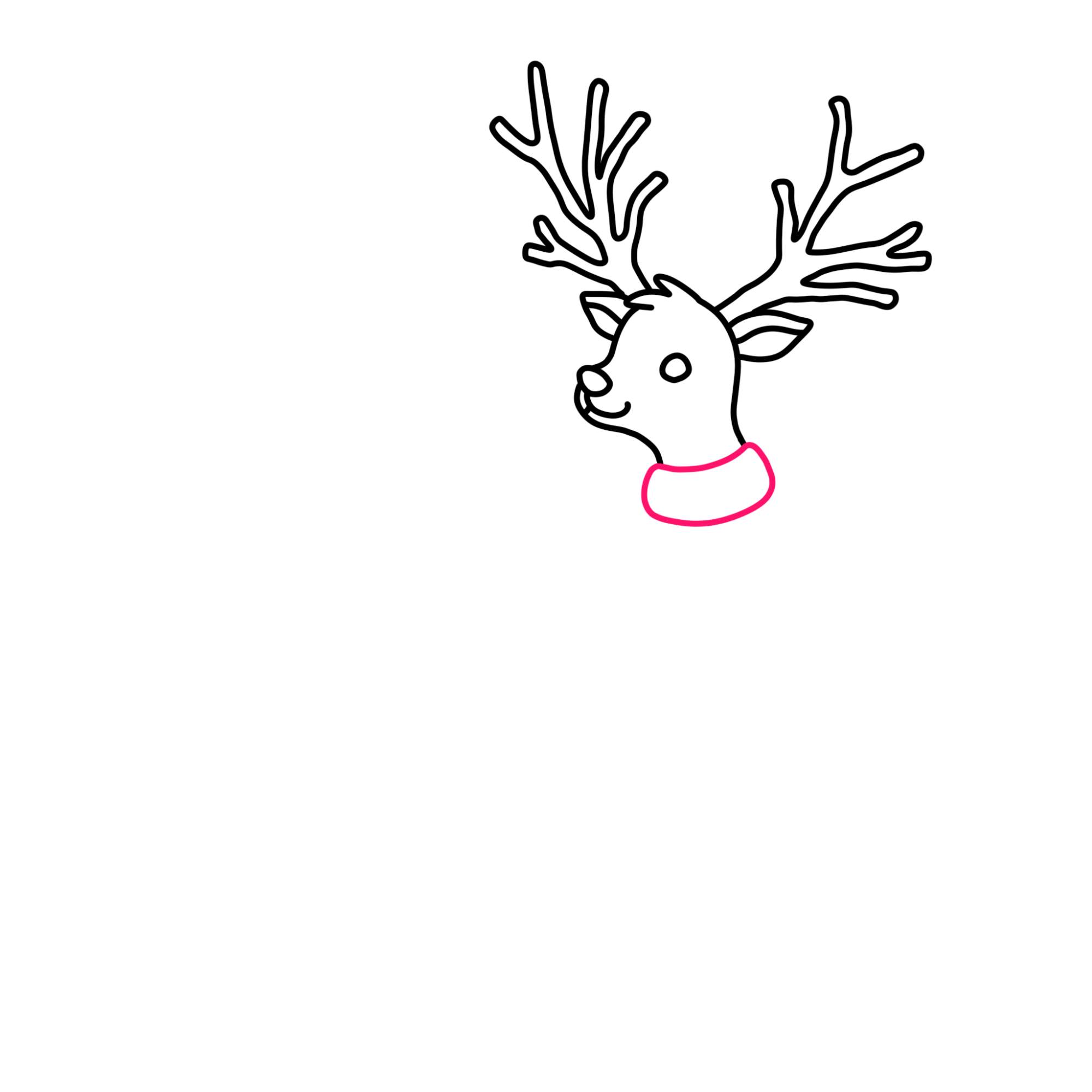 Santa Claus Drawing with Reindeer - Step-6