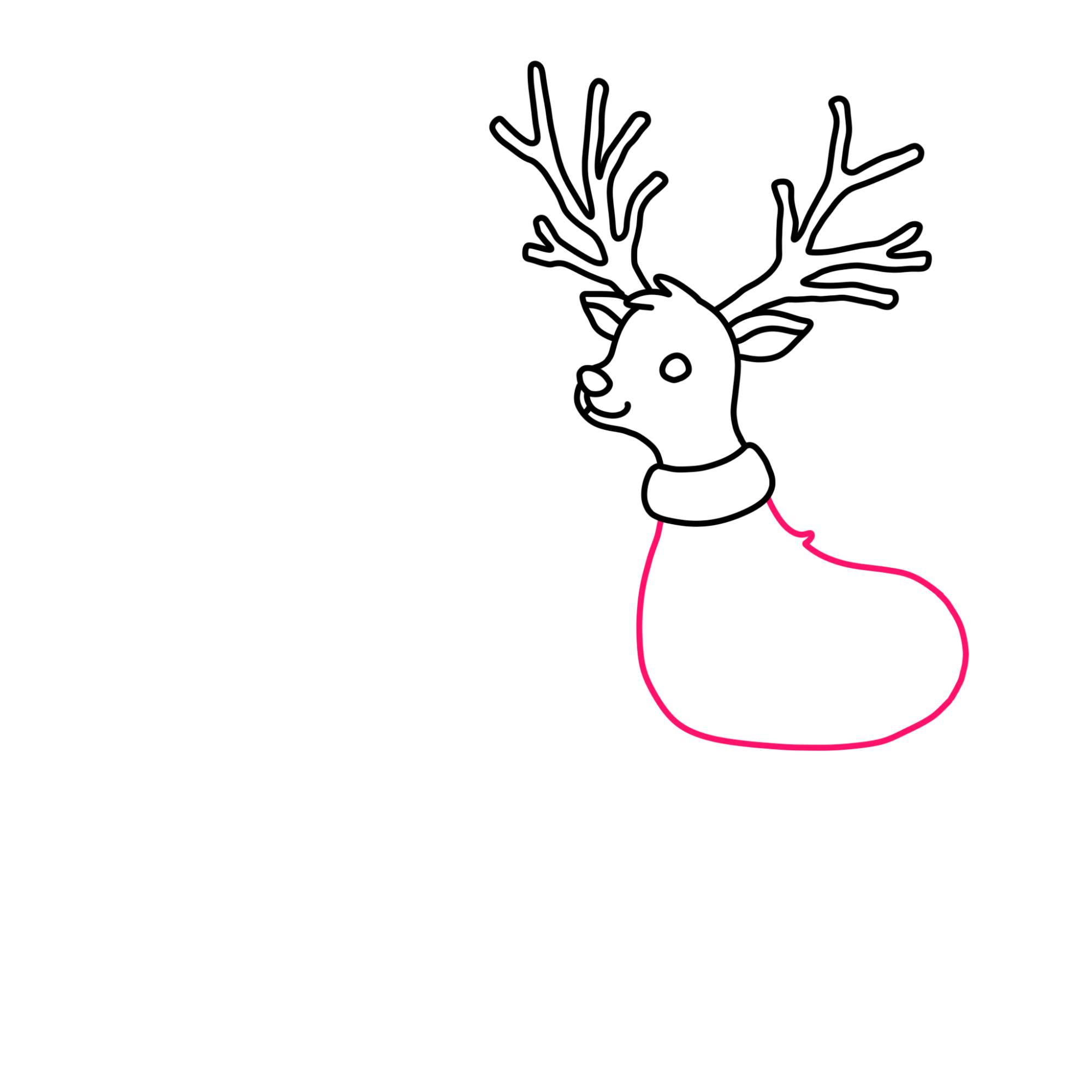 Santa Claus Drawing with Reindeer - Step-7