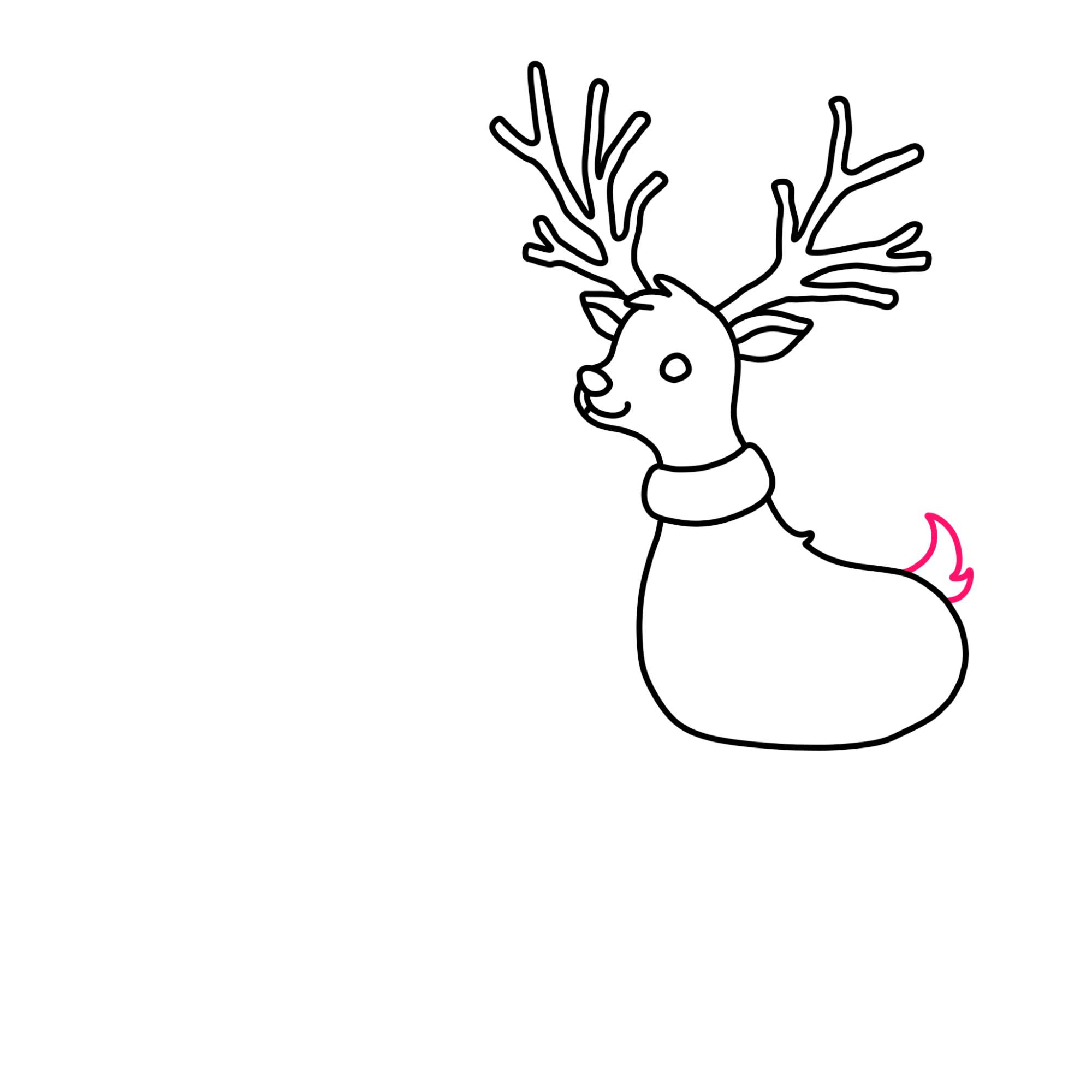 Santa Claus Drawing with Reindeer - Step-8