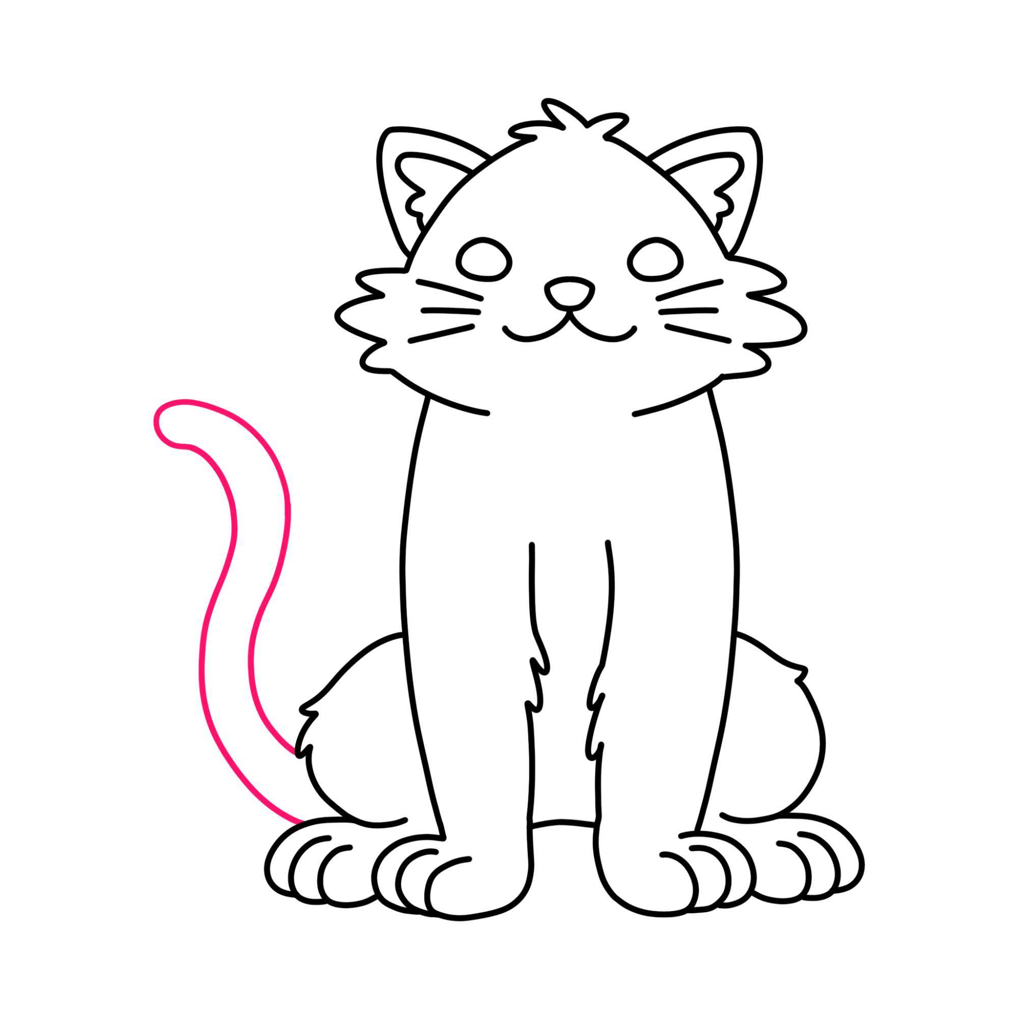 Cat Drawing for Kids - Step-11