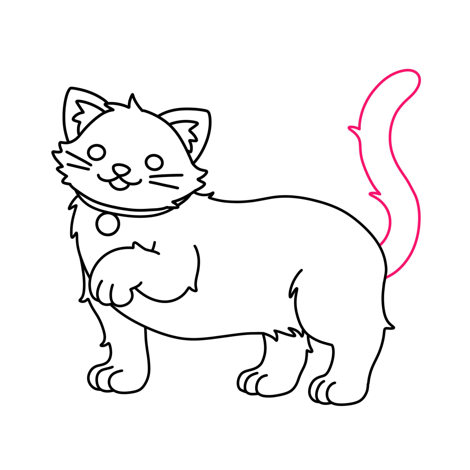 Cute Cat Drawing (easy) - Step-11