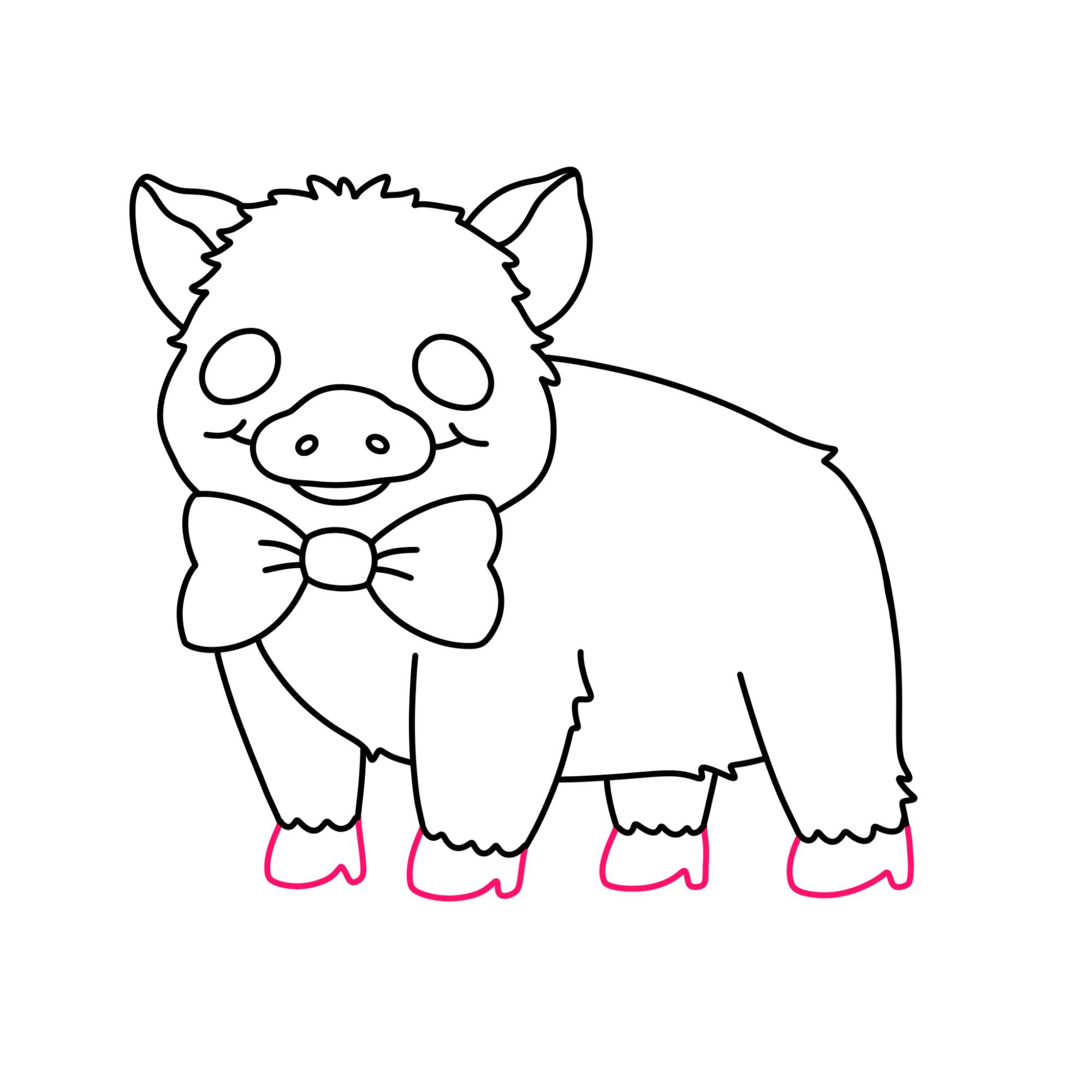 Cute Piglet Drawing - Step-10