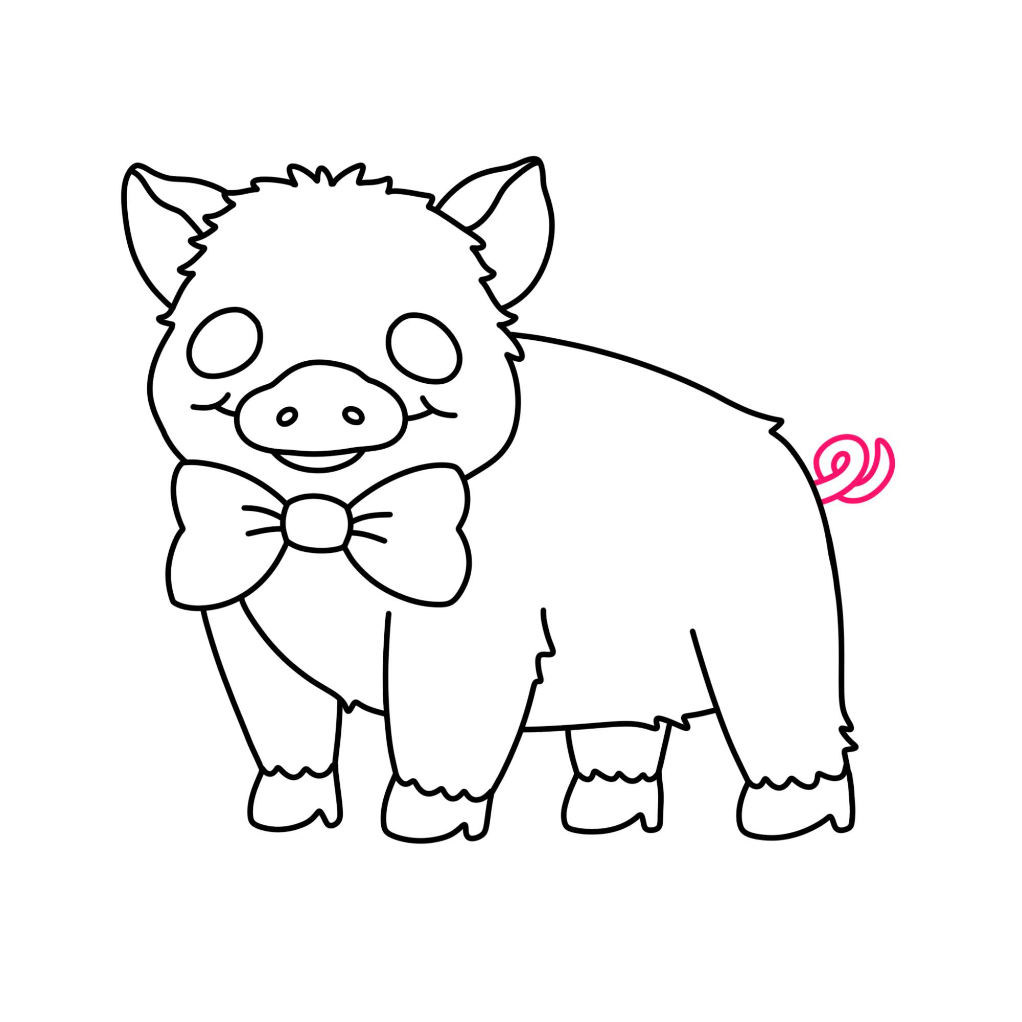 Cute Piglet Drawing - Step-11