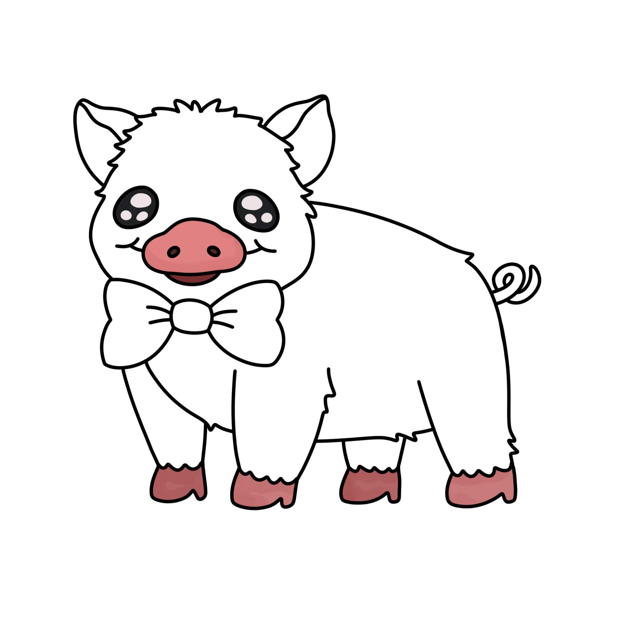 Cute Piglet Drawing - Step-13