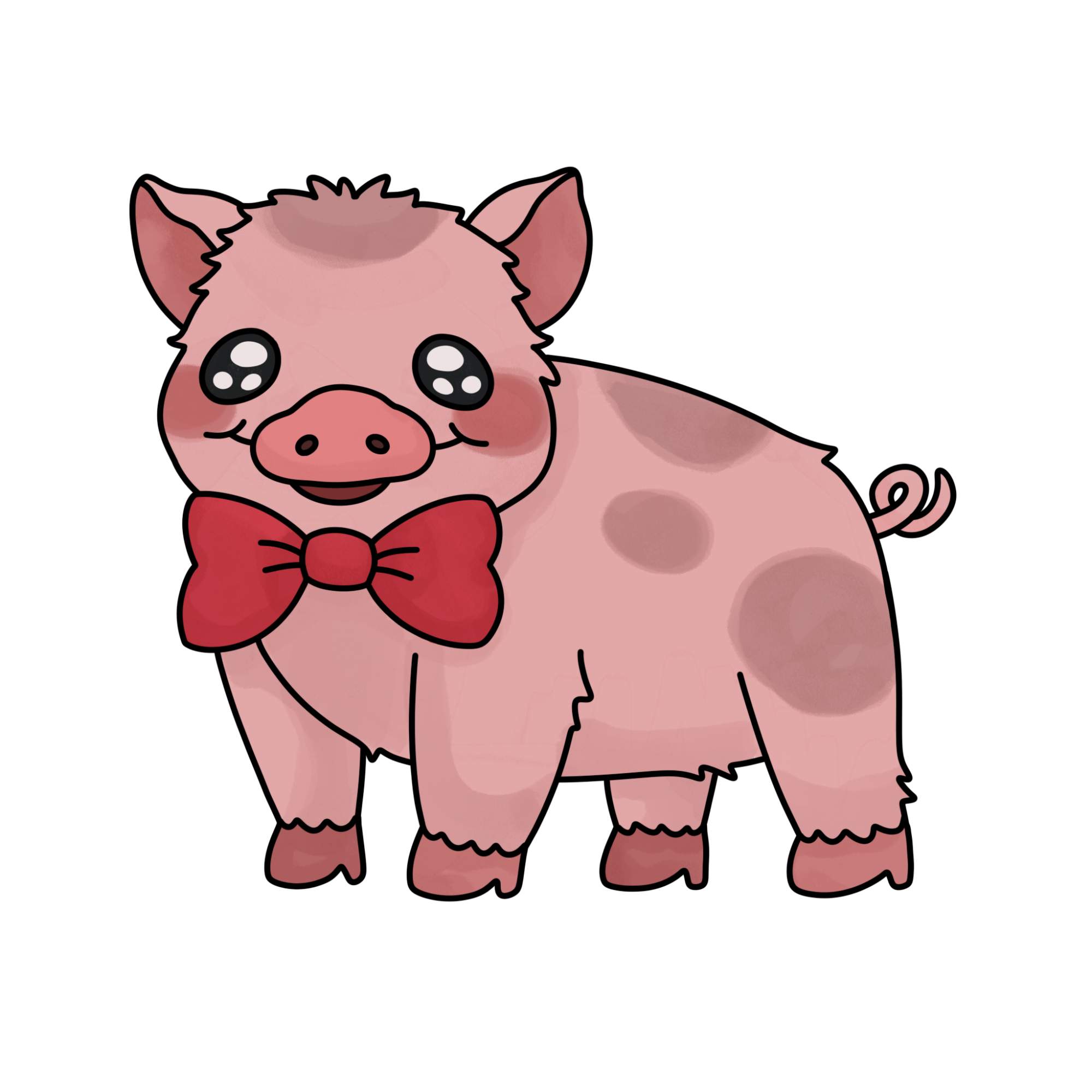 Cute Piglet Drawing - Step-15