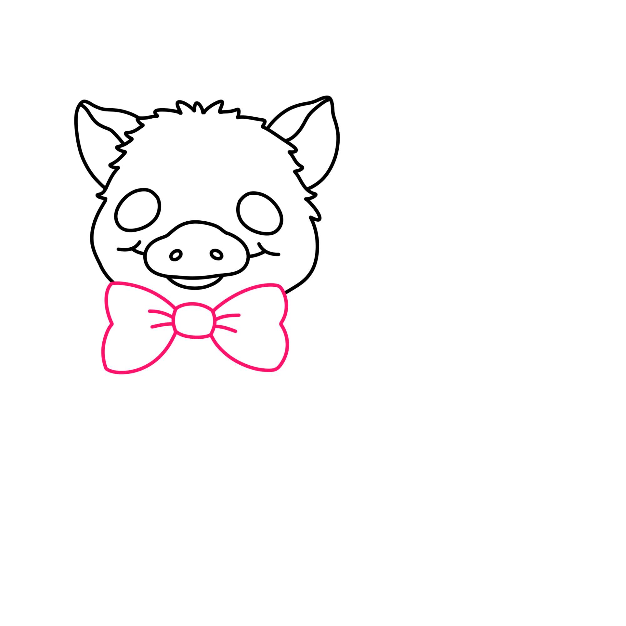 Cute Piglet Drawing - Step-7