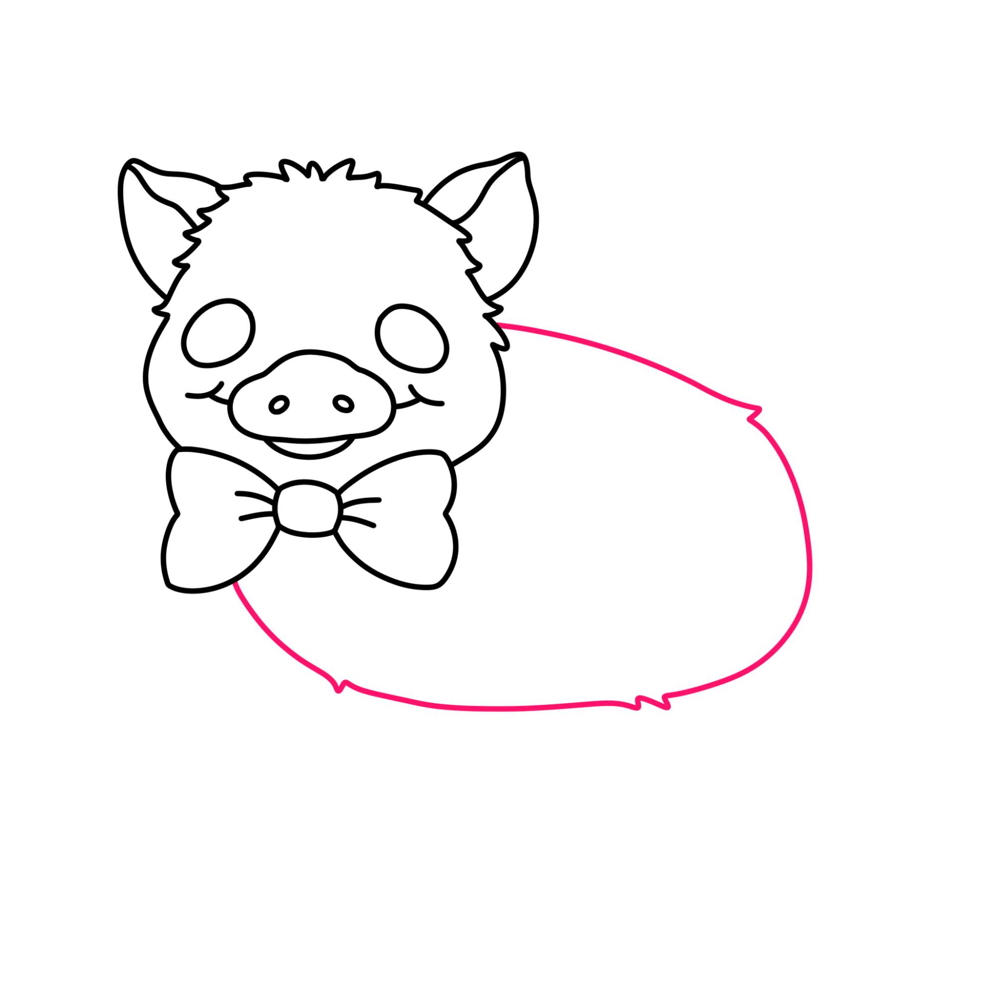 Cute Piglet Drawing - Step-8