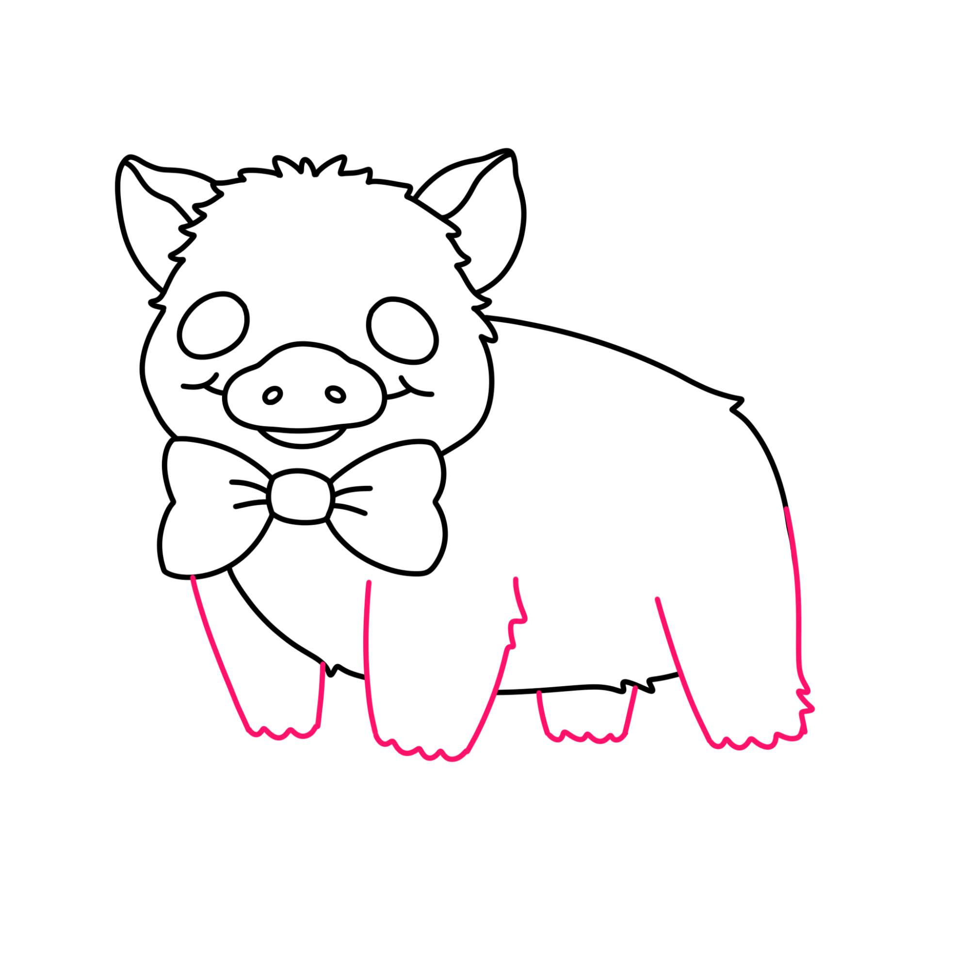 Cute Piglet Drawing - Step-9