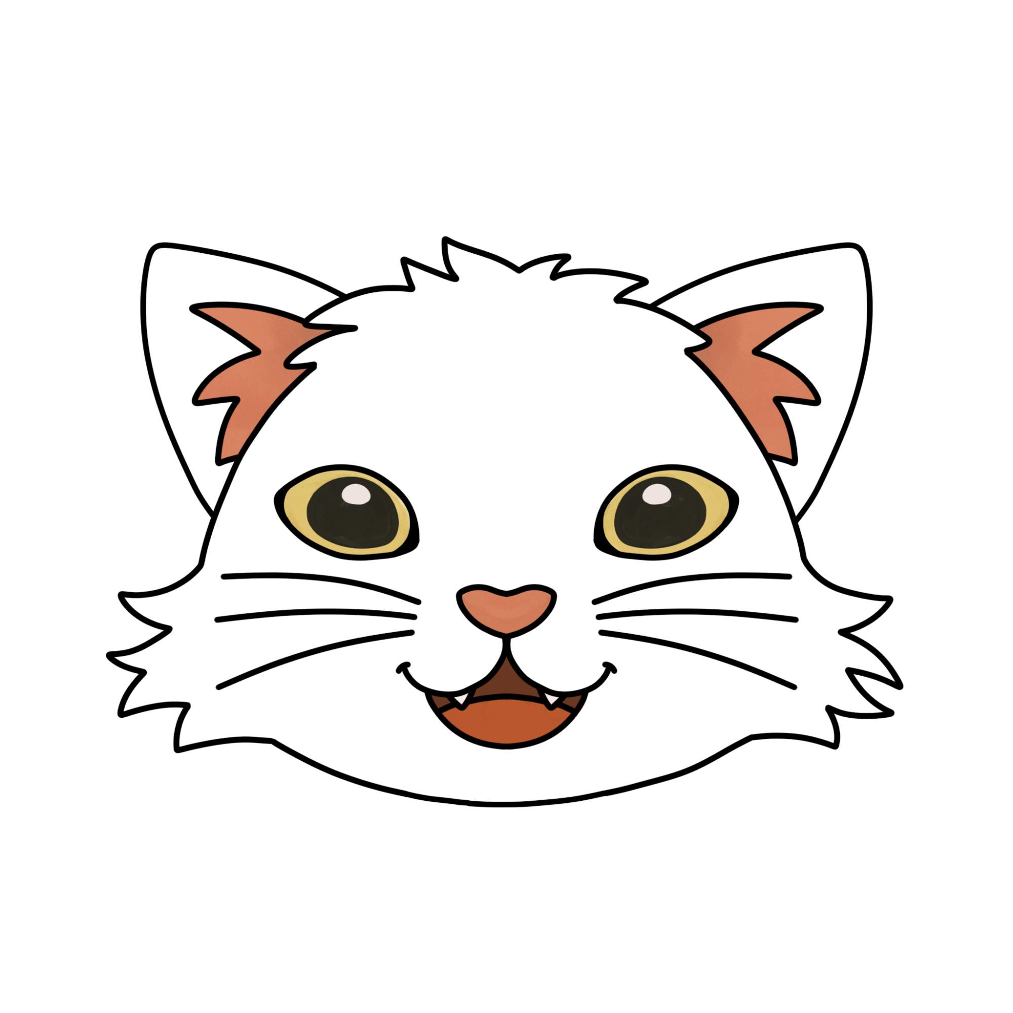 Easy Cat Face Drawing - Step-11