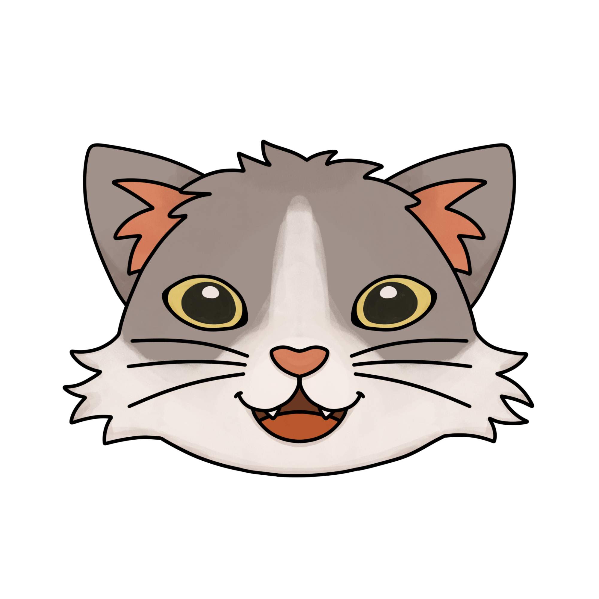 Easy Cat Face Drawing - Step-12