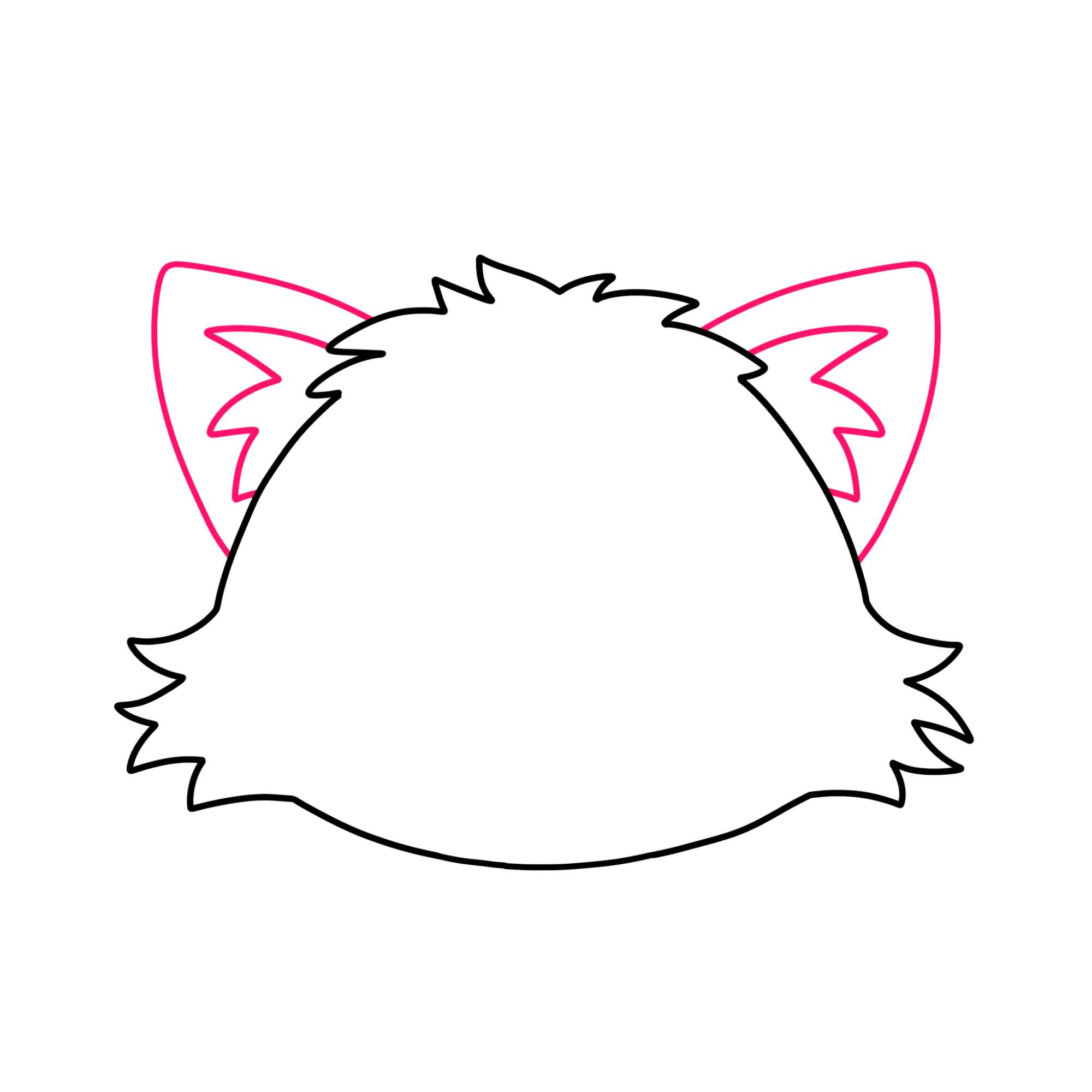 Easy Cat Face Drawing - Step-2