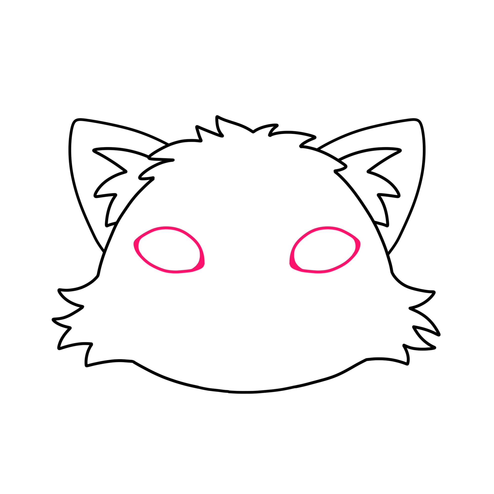 Easy Cat Face Drawing - Step-3