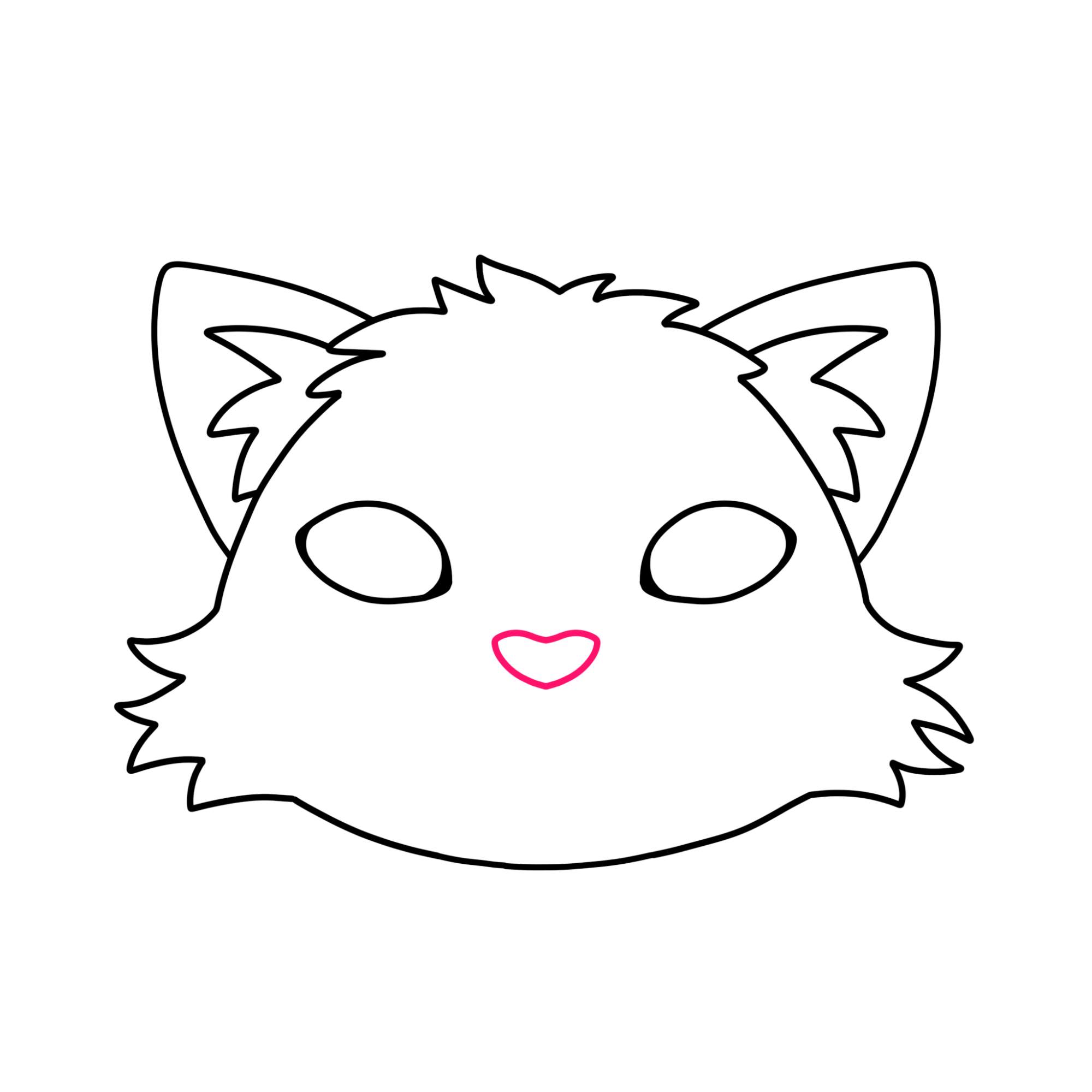 Easy Cat Face Drawing - Step-4