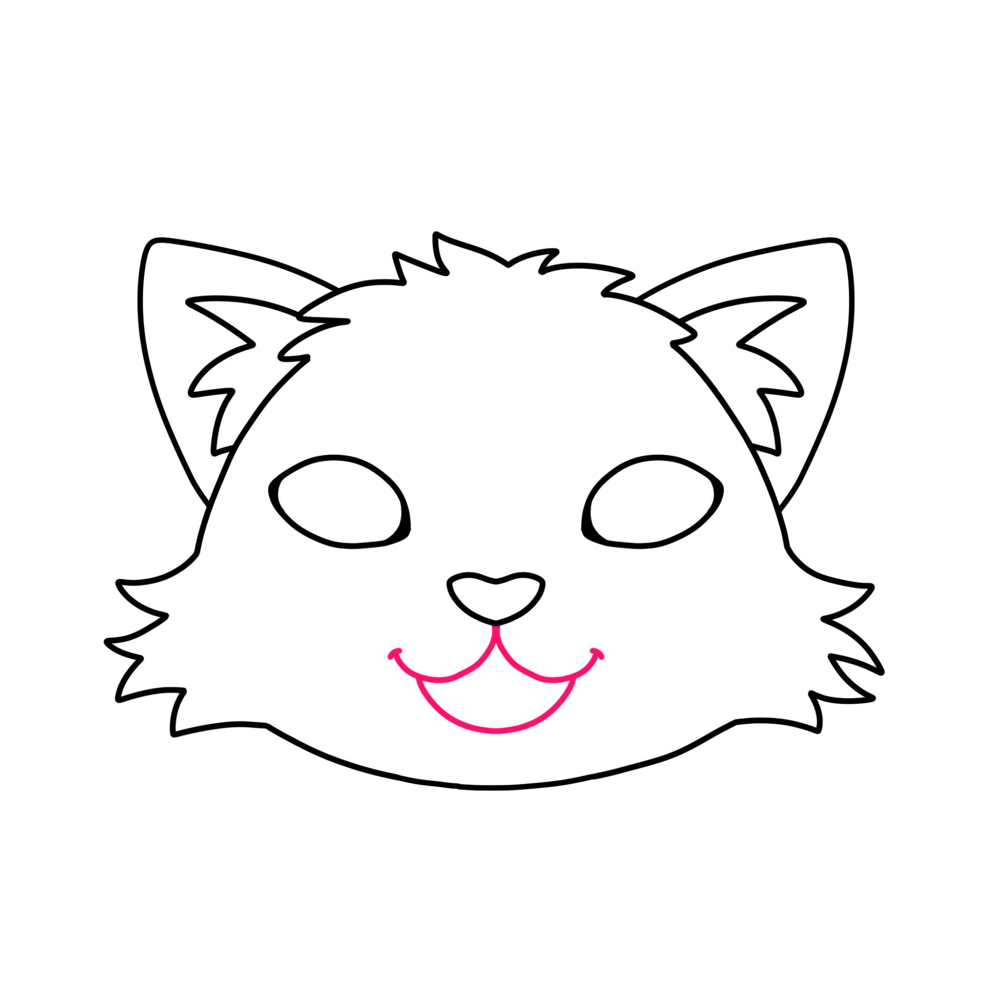 Easy Cat Face Drawing - Step-5